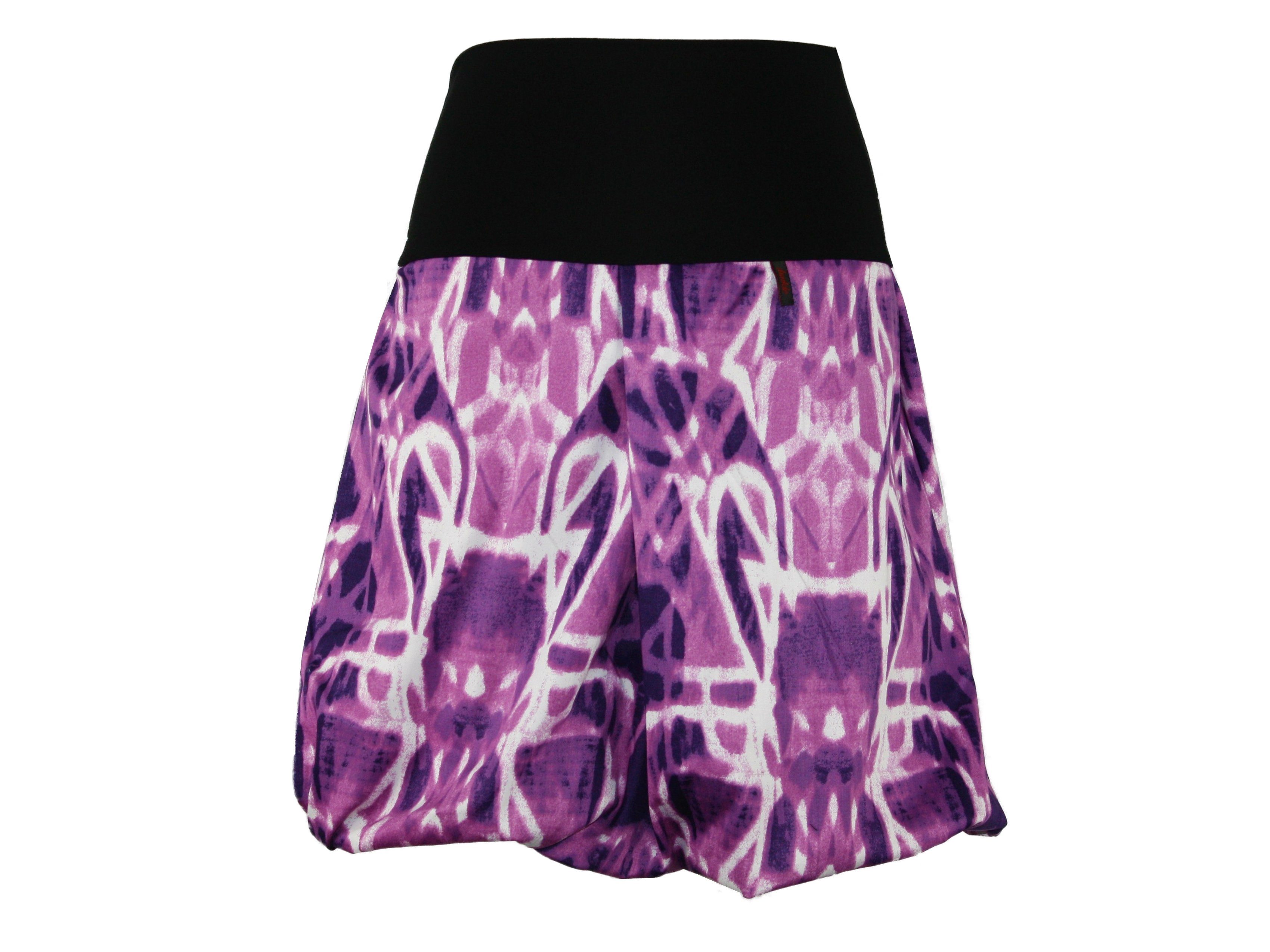 dunkle design Jeansrock Ballonrock 51cm Uni oder mit Muster elastischer Bund