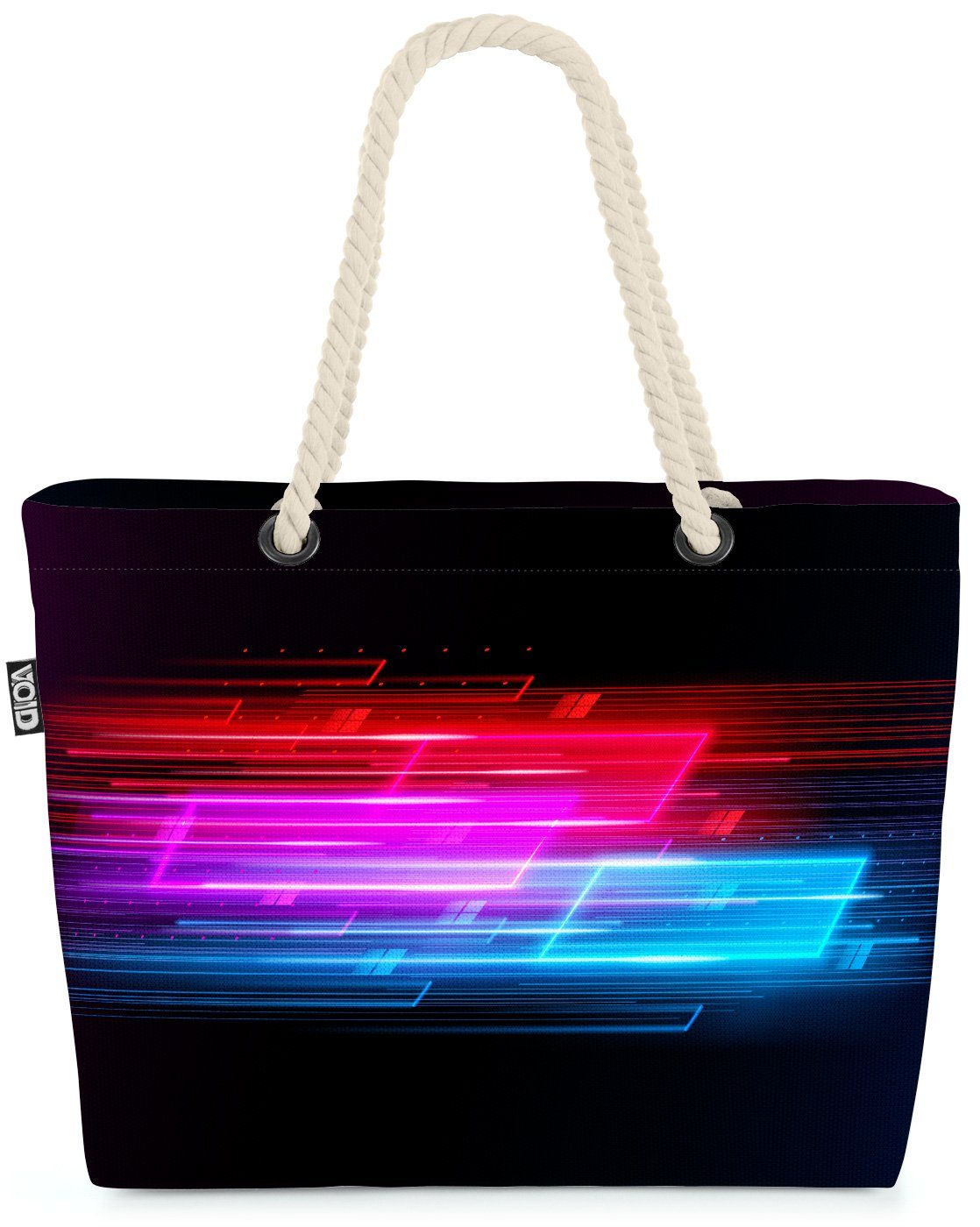 VOID Strandtasche (1-tlg), Dynamic Colors Beach Bag Motorsport Lichter Farben Neon Nacht Streifen Rennen
