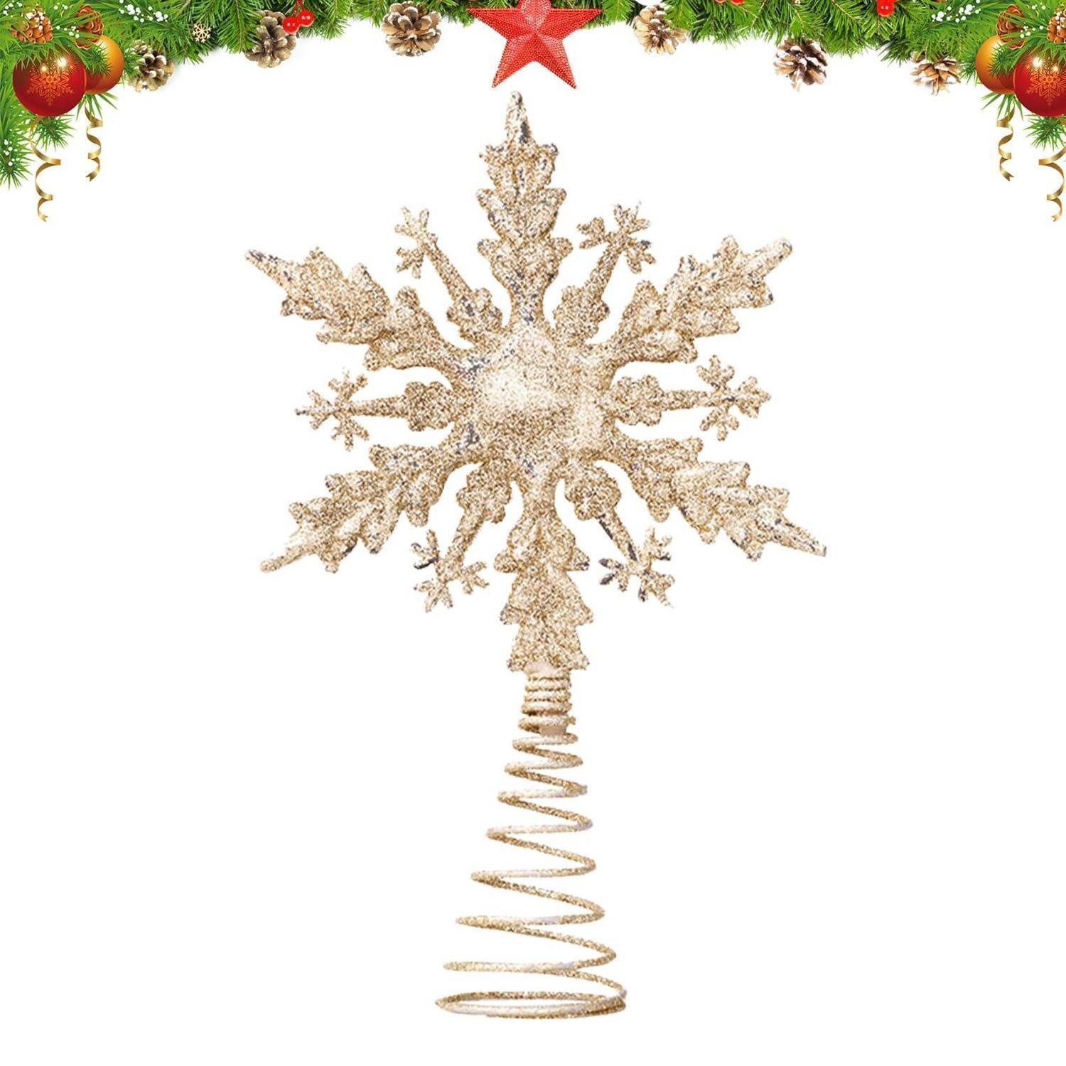 LuxusKollektion Christbaumspitze Weihnachtsbaumspitze Stern 21cm Gold/Silber