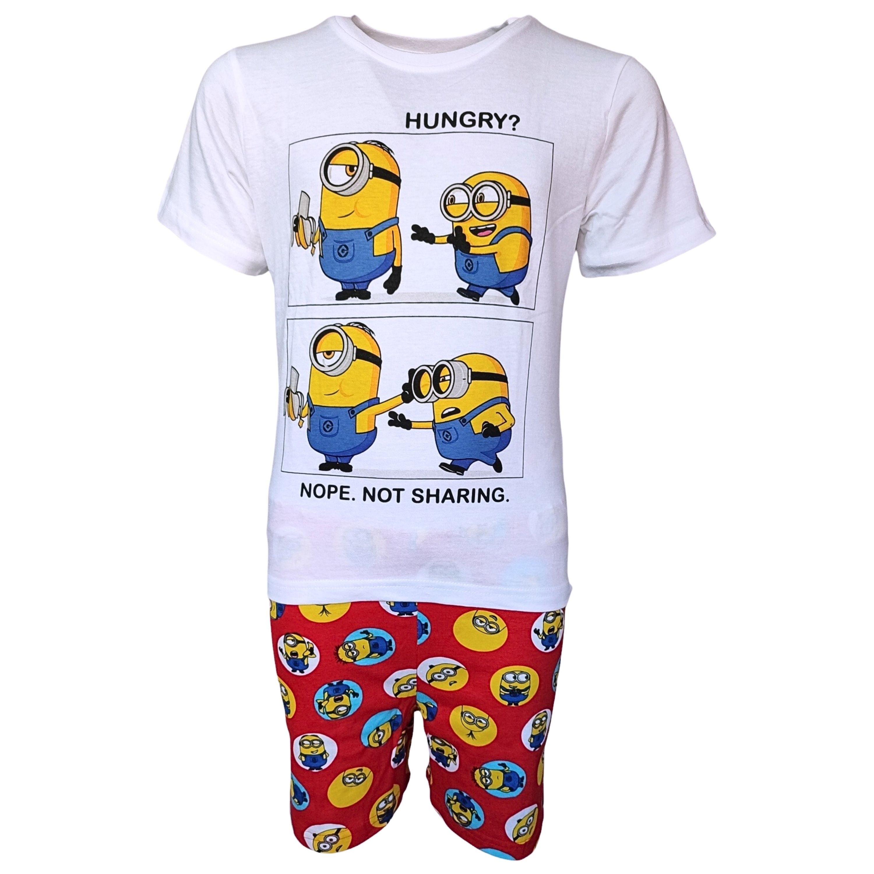 Minions Schlafanzug Pyjama - tlg) kurz 104-134 Jungen Shorty Kinder Rot cm (2 Set Gr