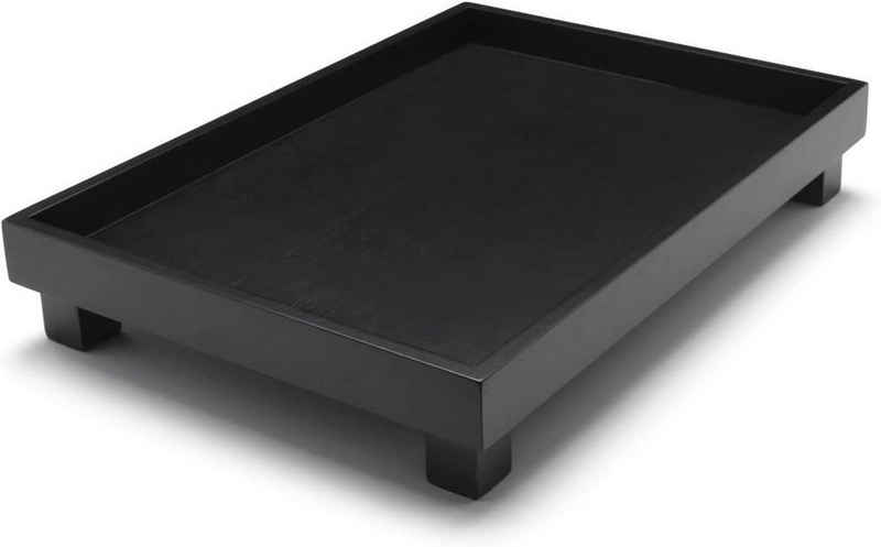 Brillibrum Dekotablett Tablett schwarz Serviertablett Holz Tablett rechteckig Holztablett