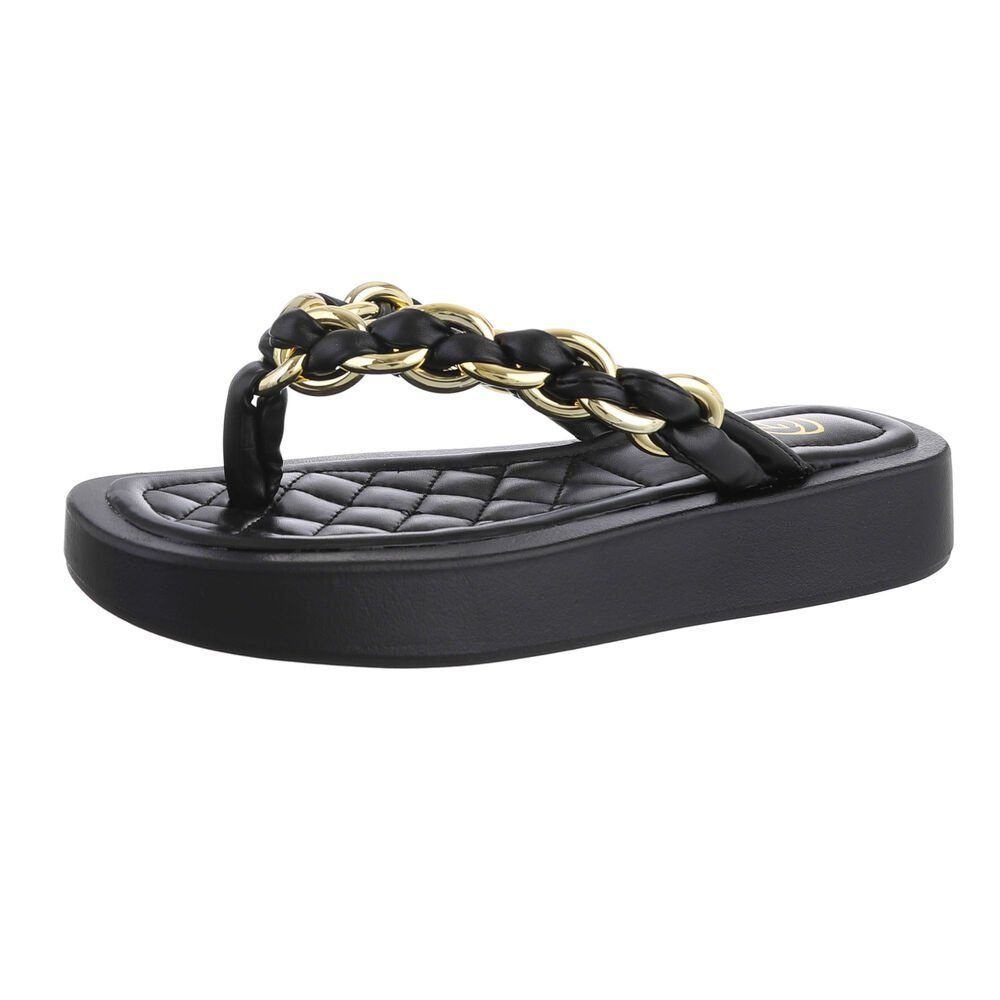 Ital-Design Damen Zehentrenner Strand Zehentrenner (79631662) Flach Plateau günstig online kaufen