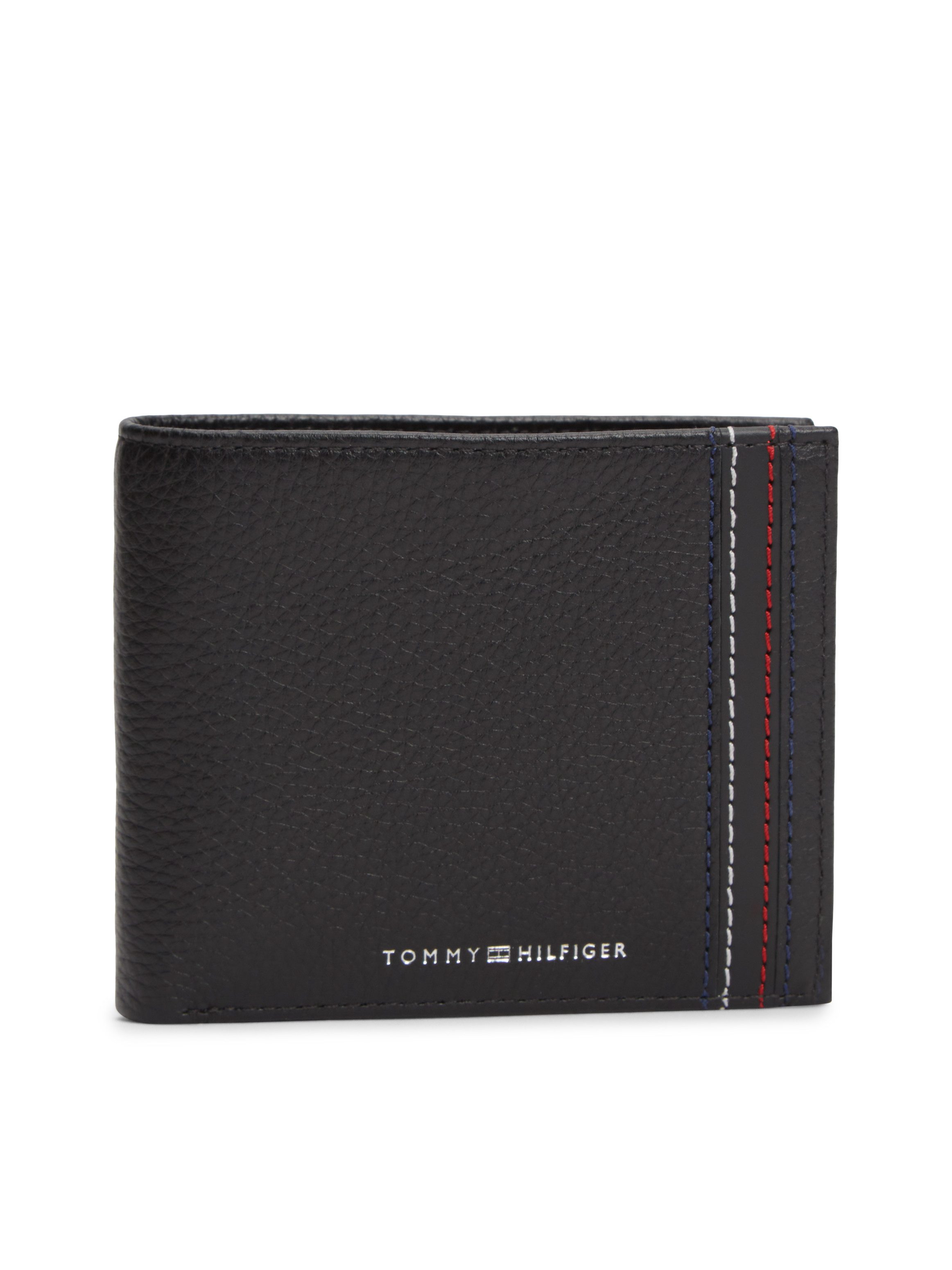 Tommy Hilfiger Geldbörse TH CENTRAL CC & COIN, Herren Geldbeutel, Portemonnaie mit Logoschriftzug und Kontrastnaht