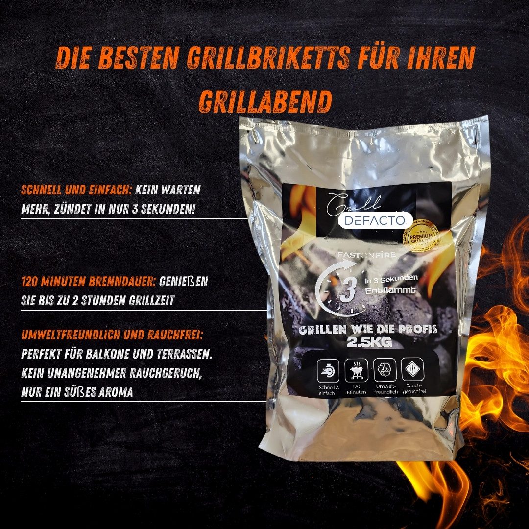 Defactoshop Grillkohle DEFACTO Grill Brikett, 5 kg, (2-St)
