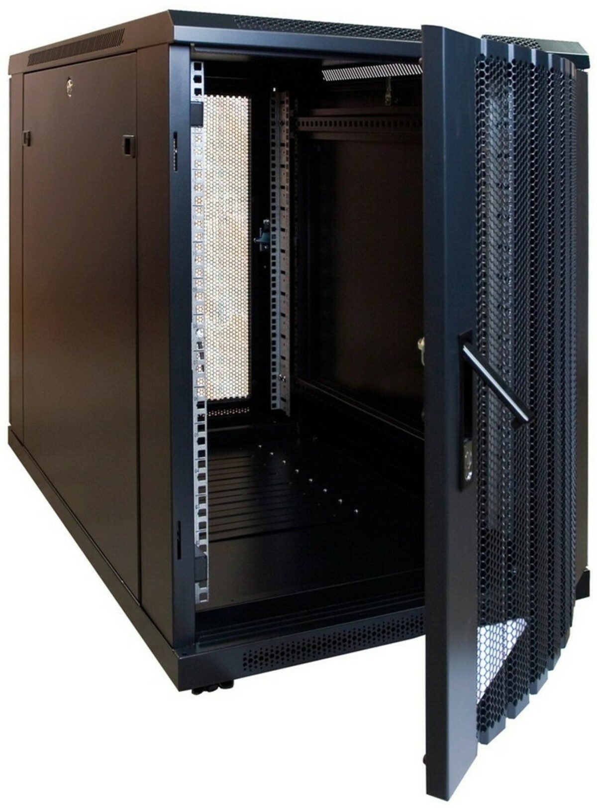 DSIT Serverschrank 15 HE, kleiner Serverschrank, mit perforierter Fronttür (BxTxH) 600 x, 516
