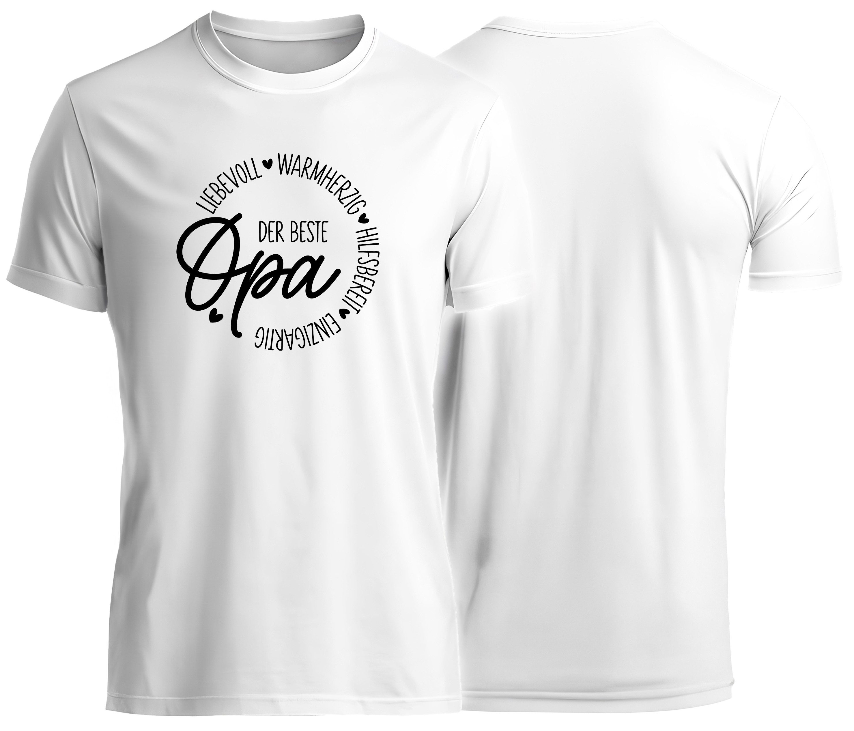 MyDesign24 T-Shirt Der Beste Opa Vatertag T-Shirt weiss kurzarm Regular Fit i834
