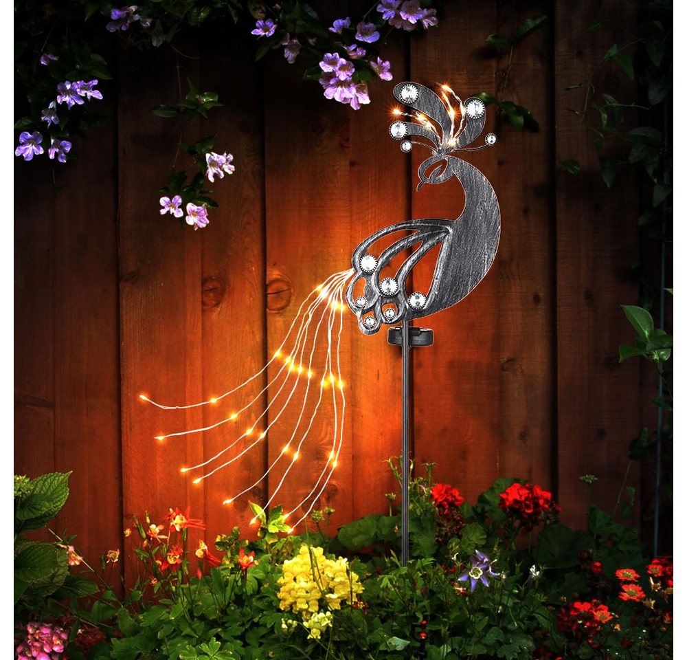 GLOBO LIGHTING LED Dekofigur, LED-Leuchtmittel fest verbaut, Warmweiß, Solarstecker Garten Steckleuchte Solarlampe für Außen Gartendeko
