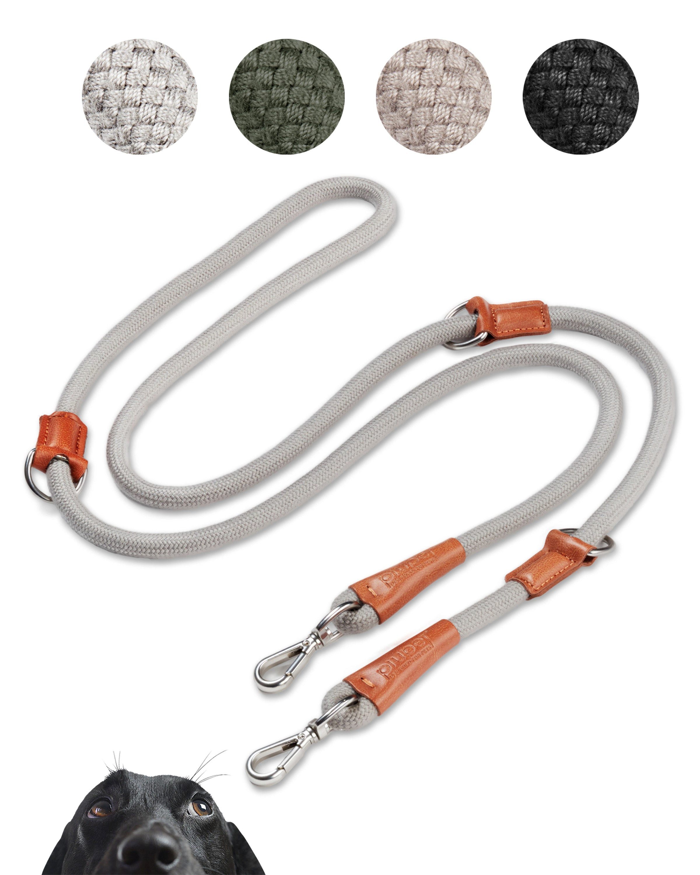 Piupet Hundeleine Hundeleine 2m, 3-Fach Längenverstellbar, Große & Kleine Hunde, Snap-In Effekt, bis 200kg Zugkraft