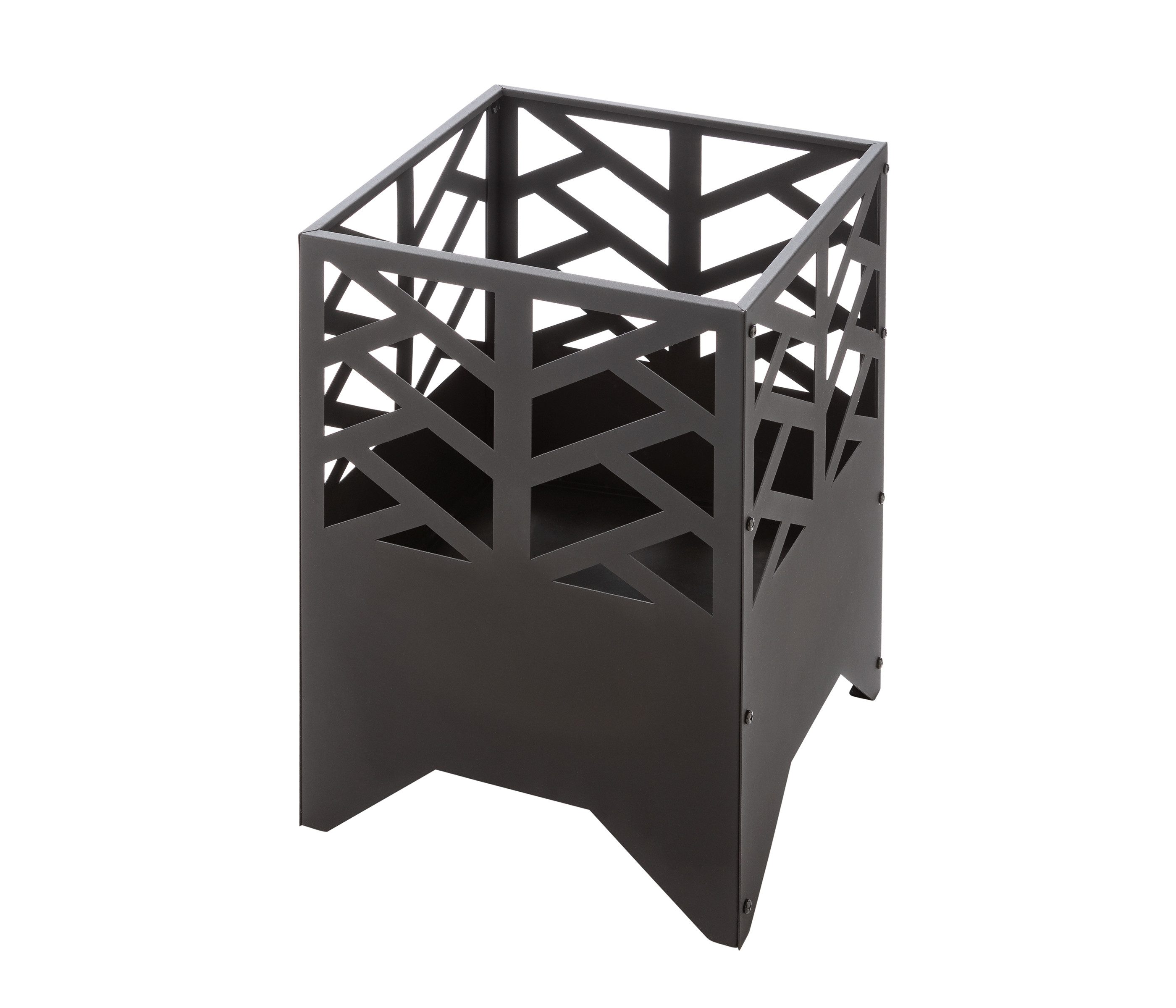 Dehner Feuerschale Levante, 50 x 36 x 36 cm, schwarz, tragbarer Feuerkorb aus pulverbeschichtetem Eisen