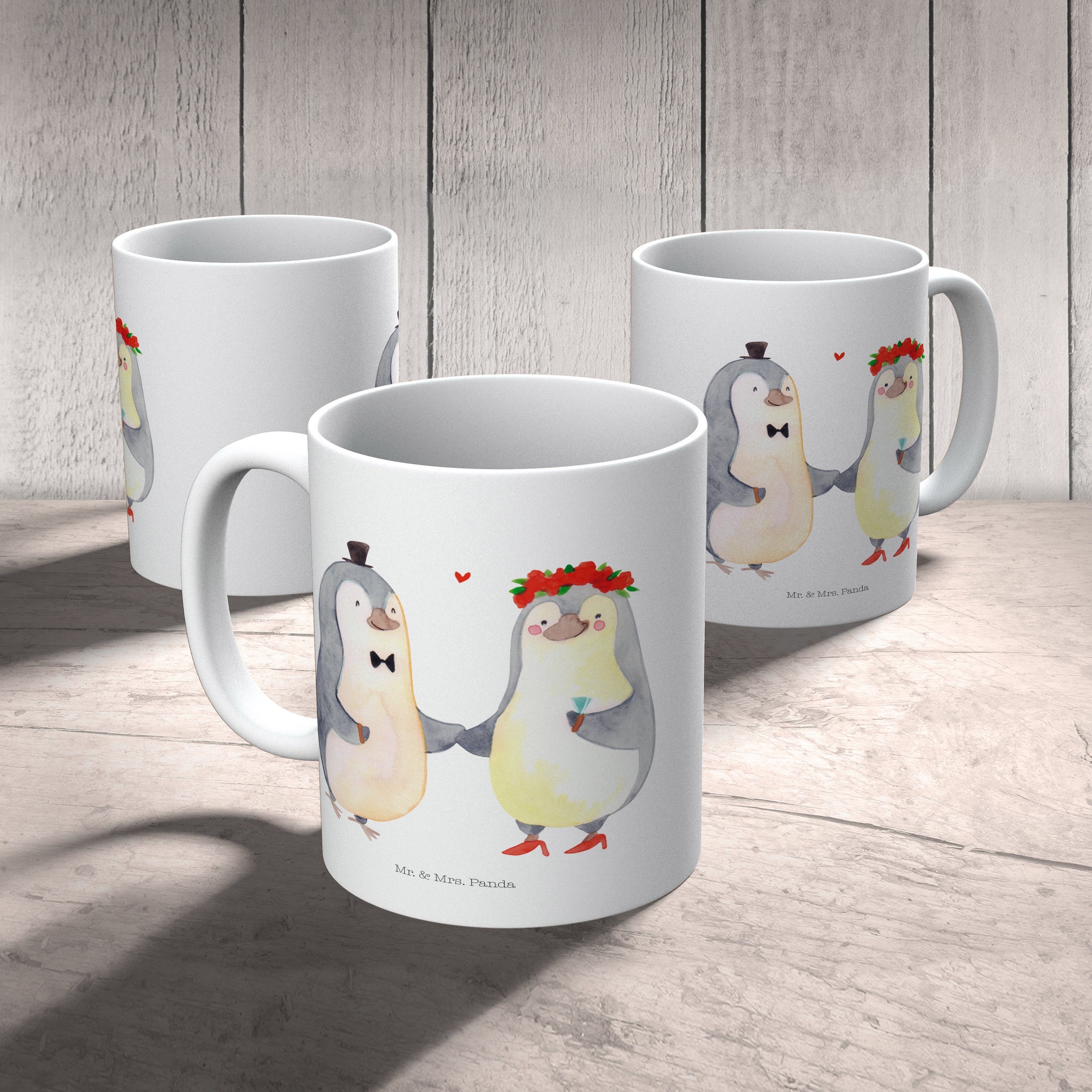 Mr. Pinguin Geschenk, Tas, Tasse Heirat & Kaffeebecher, Paar, - Tasse, Panda Mrs. Keramik - Büro Weiß