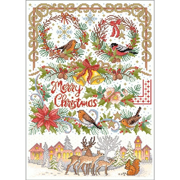 Lindner´s Kreuzstiche Kreativset Lindner´s Kreuzstiche Zählmuster Vorlage "Merry Christmas" 136 (embroidery kit)