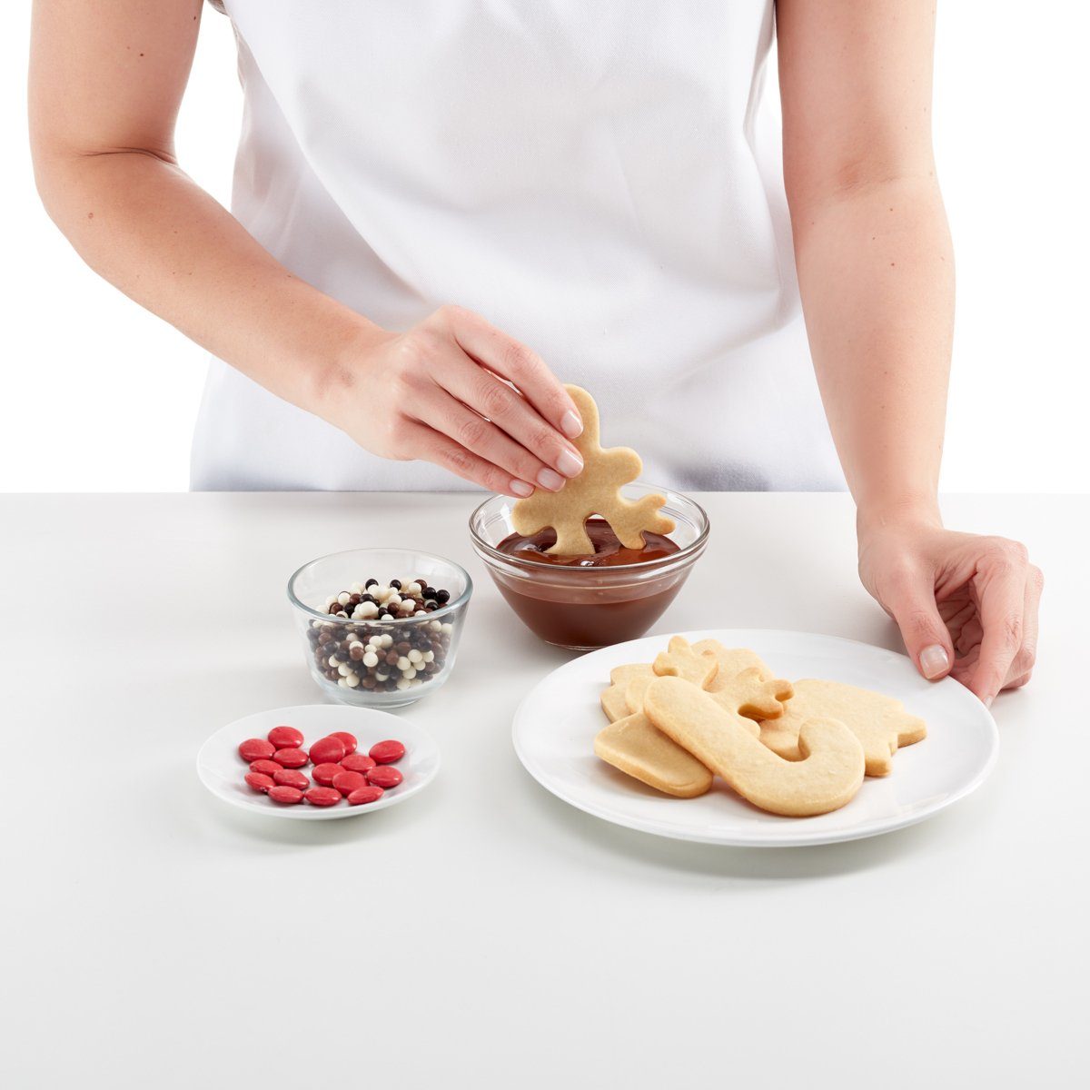 LEKUE Ausstechform Weihnachtsbackset, Papier, Metall, Edelstahl