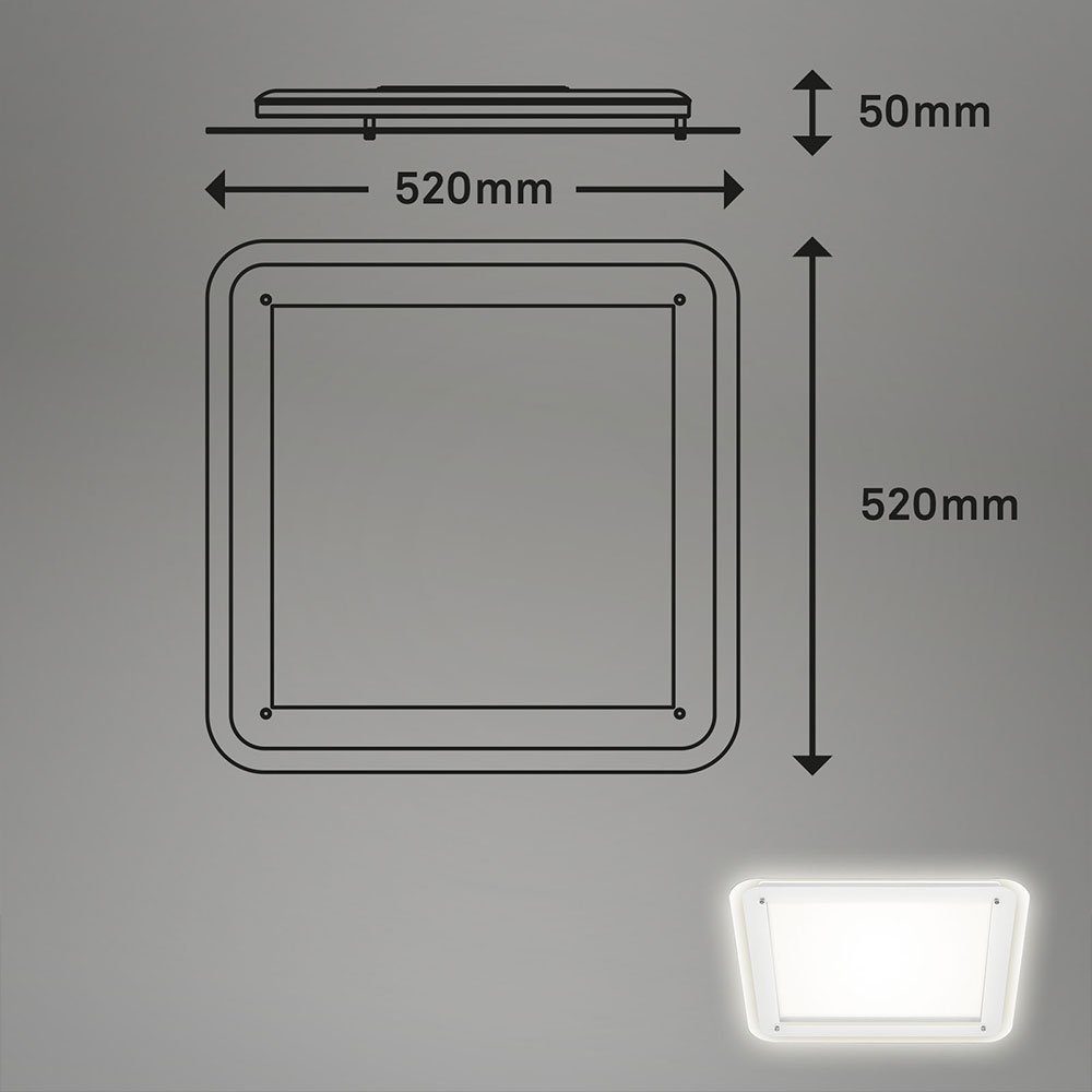 etc-shop LED Backlight fest Neutralweiß, verbaut, Deckenleuchte eckig Deckenlampe Deckenleuchte weiß LED-Leuchtmittel Deckenleuchte