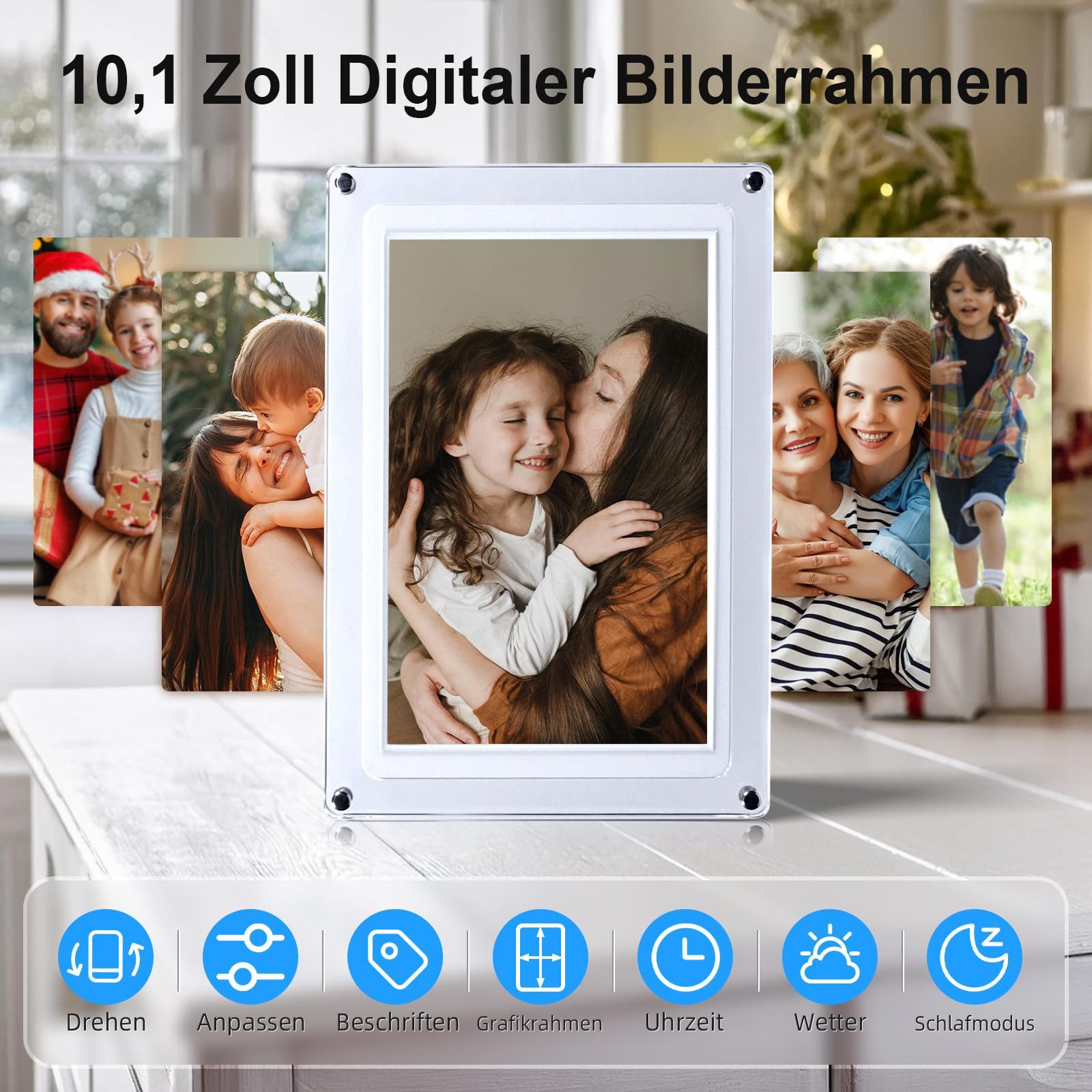 Rollei Smart Frame WiFi 109 Acrylic Digitaler Bilderrahmen (Hochauflösendes 10,1 Zoll Display mit WiFi Funktion)