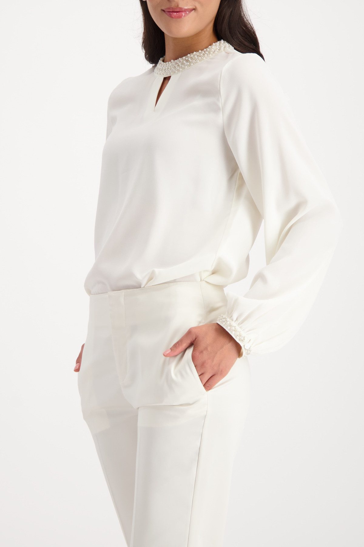 Monari Georgettebluse Bluse Georgette + Schmuck günstig online kaufen