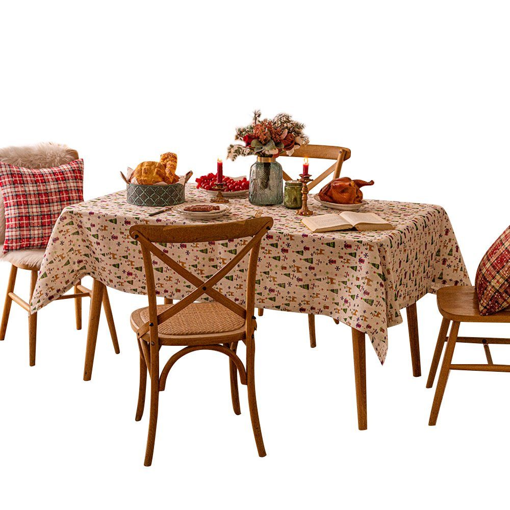 FELIXLEO Tischdecke Tischdecke Weihnachten für Küche Tisch Feiertag Dekoration 140*180cm