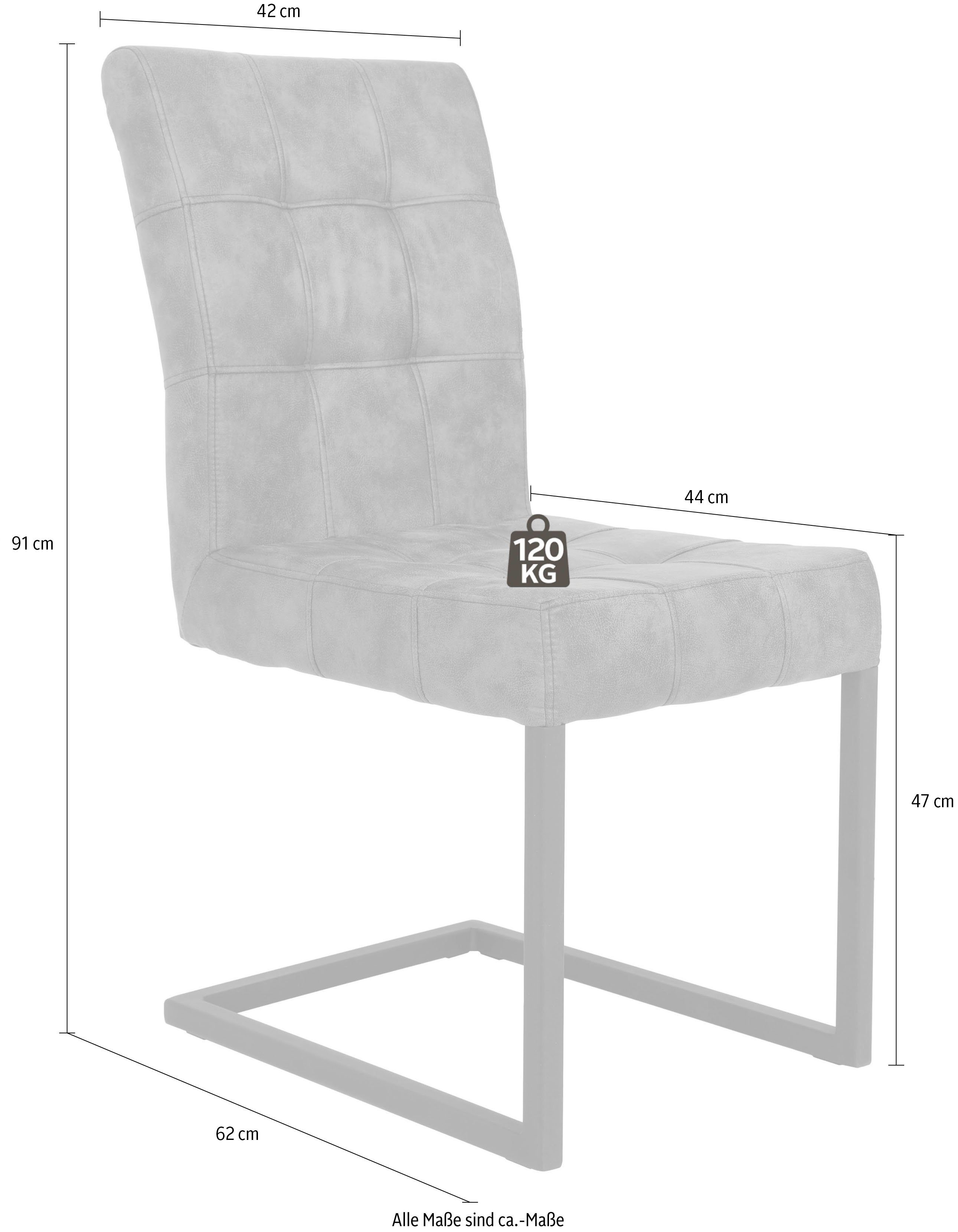 HELA Esszimmerstuhl Donna (Set, 2 St), Freischwinger mit Vintage Microfaser Bezug