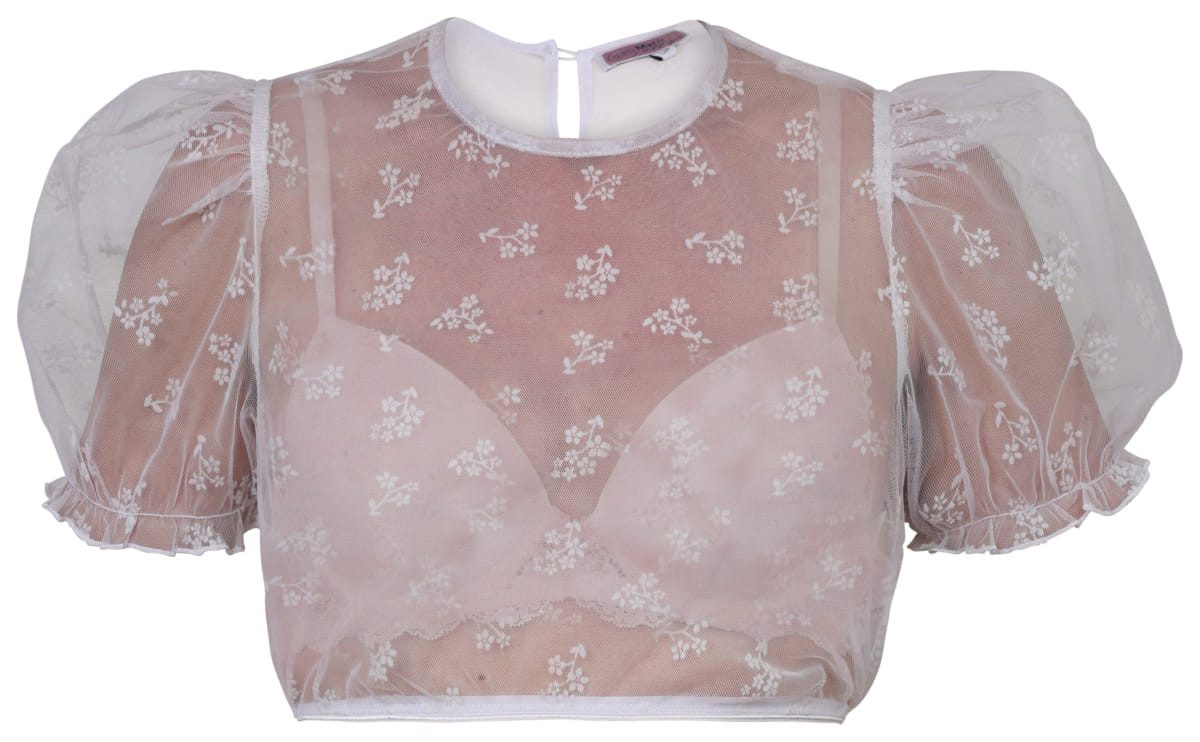 MarJo Dirndlbluse Dirndlbluse Kohlwies weiß