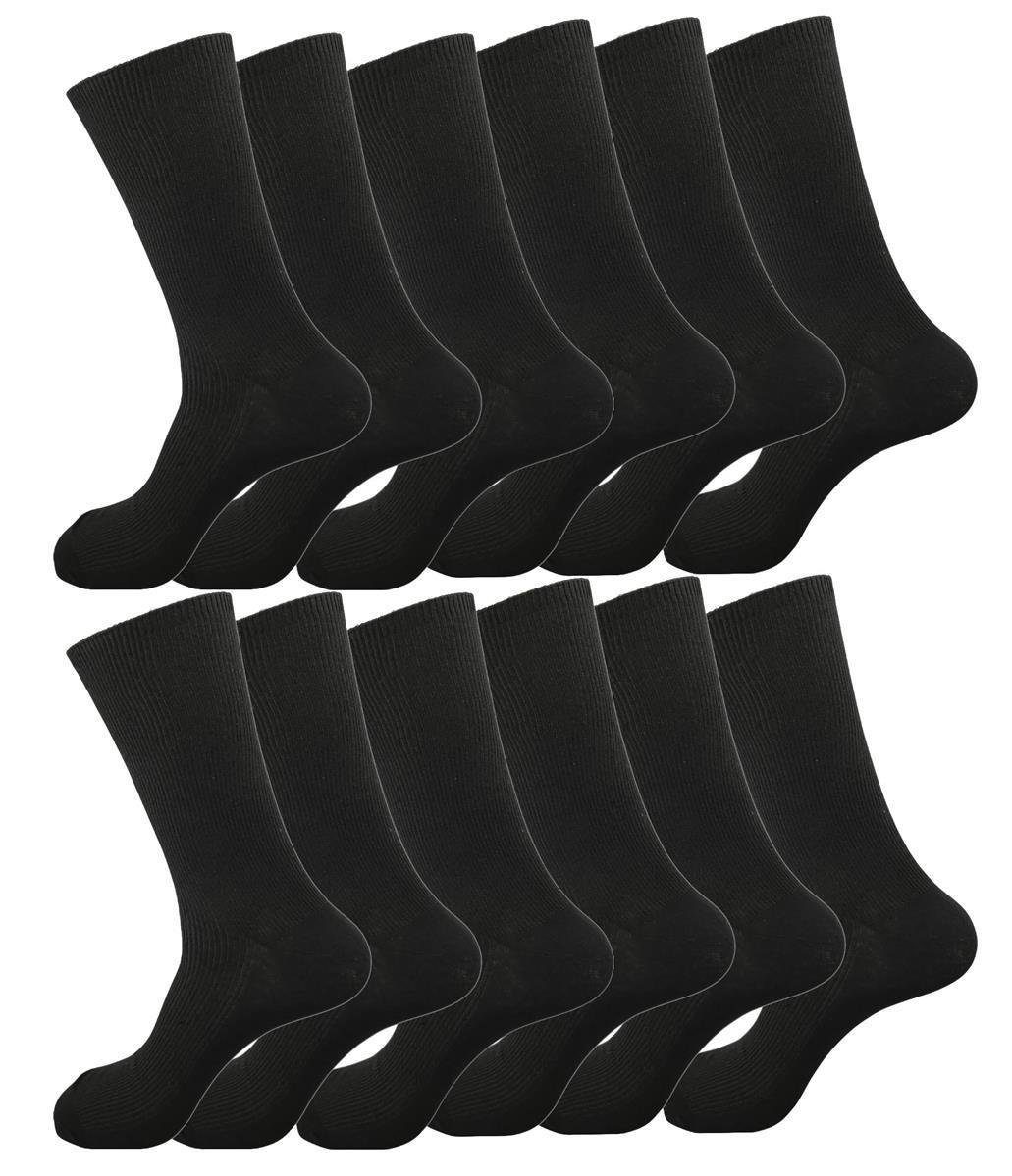 EloModa Basicsocken 6 in Schwarz (12-Paar) Socken Anzug Form klassischer Paar Paar, 12 18 Freizeit 12 Doppelripp