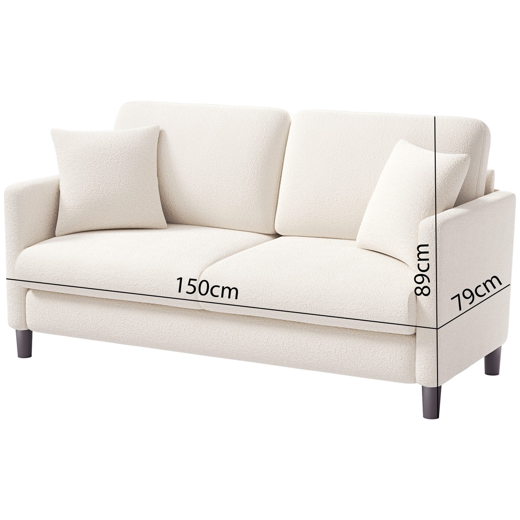OUNUO Sofa 2-Sitzer Modernes Polstersofa Couch günstig online kaufen