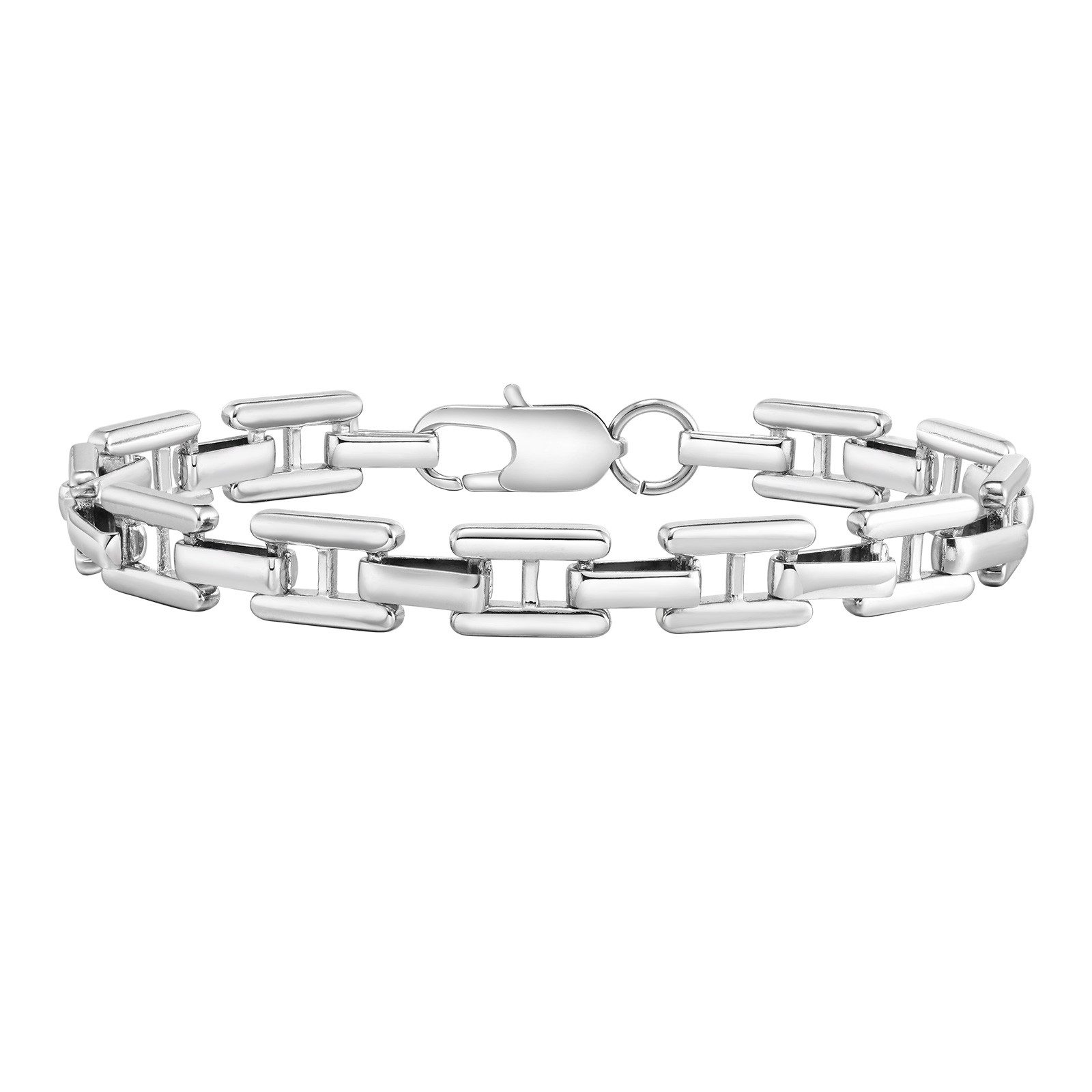 KARMA Edelstahlarmband Herrenarmband Armband Herren silber Silberarmband (Armschmuck Männer, Schmuck Geschenk), Herrenschmuck Männerschmuck Armband