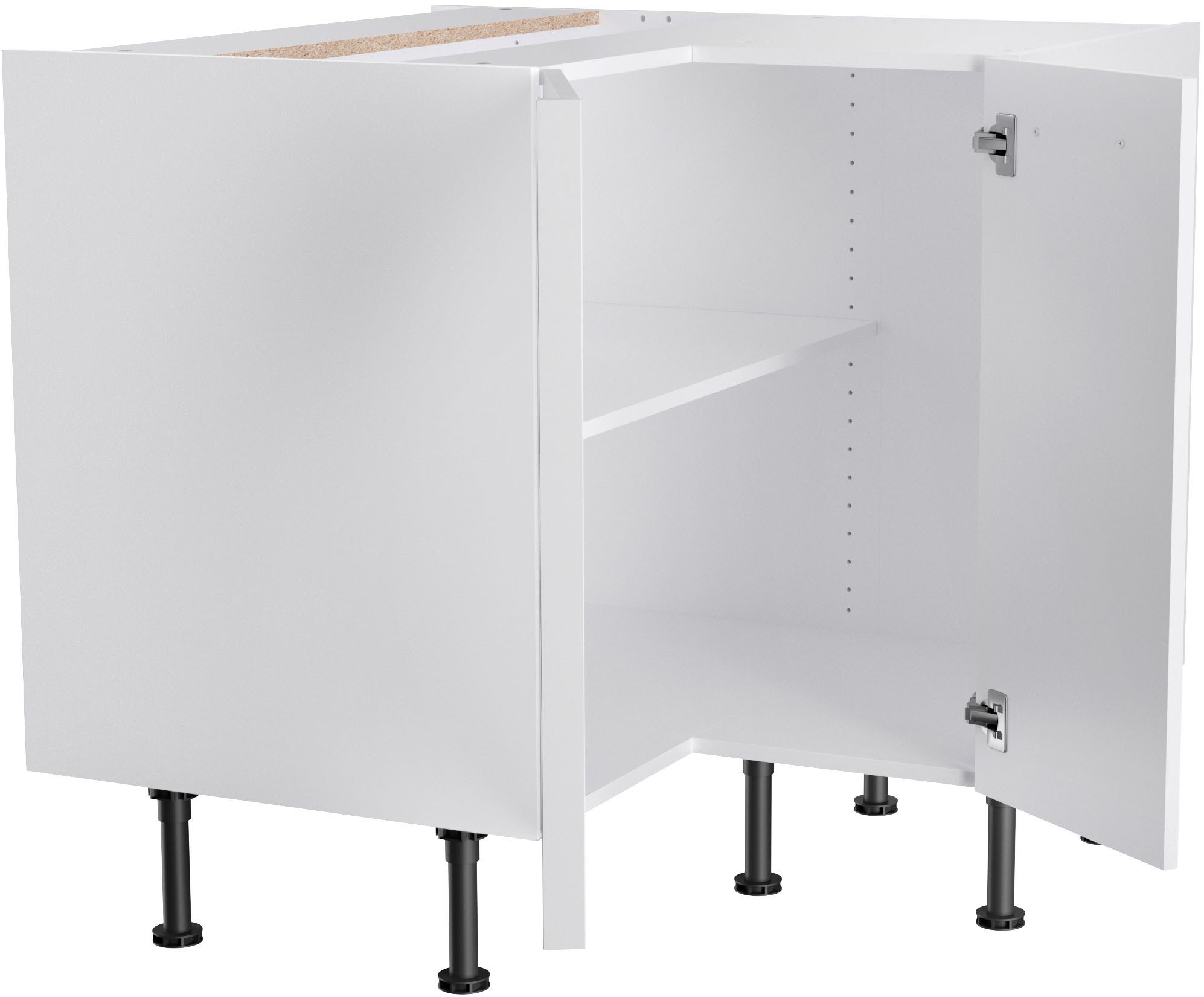 KOCHSTATION Eckunterschrank KS-Bern2 Breite 90 x 90 cm, 1 Tür, 1 Einlegeboden