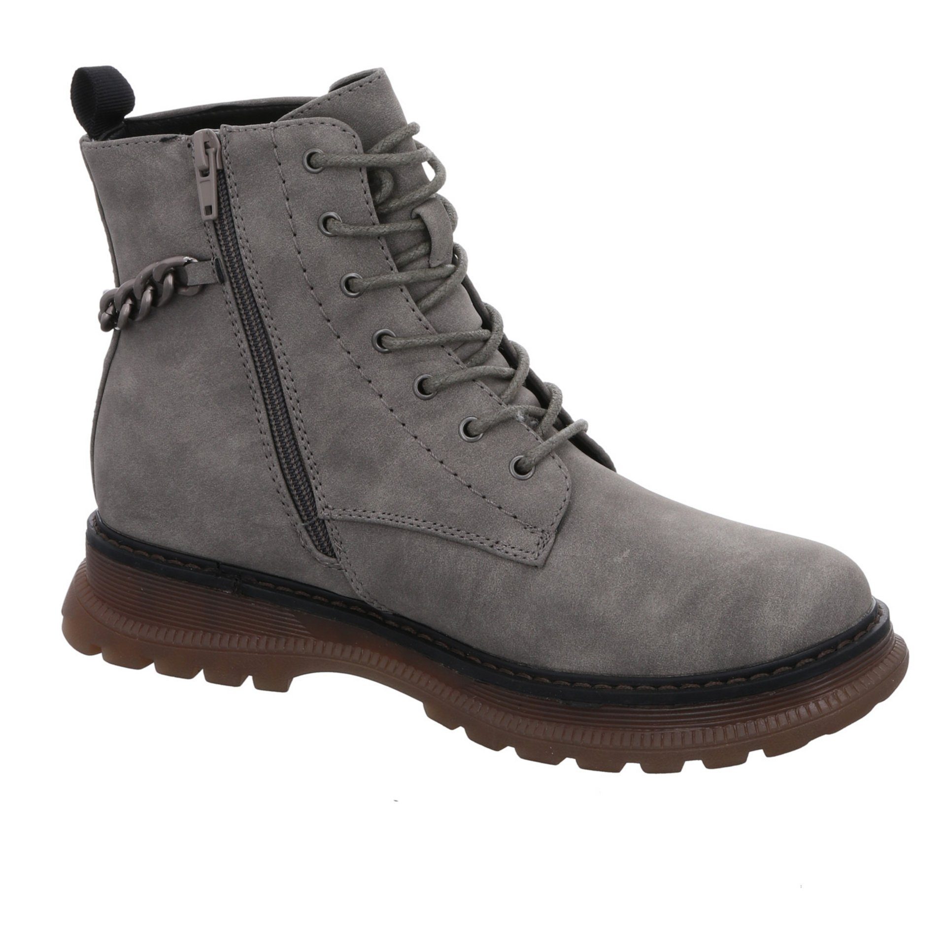 Rieker Boots grau uni Schnürstiefel Synthetik Synthetik (40)