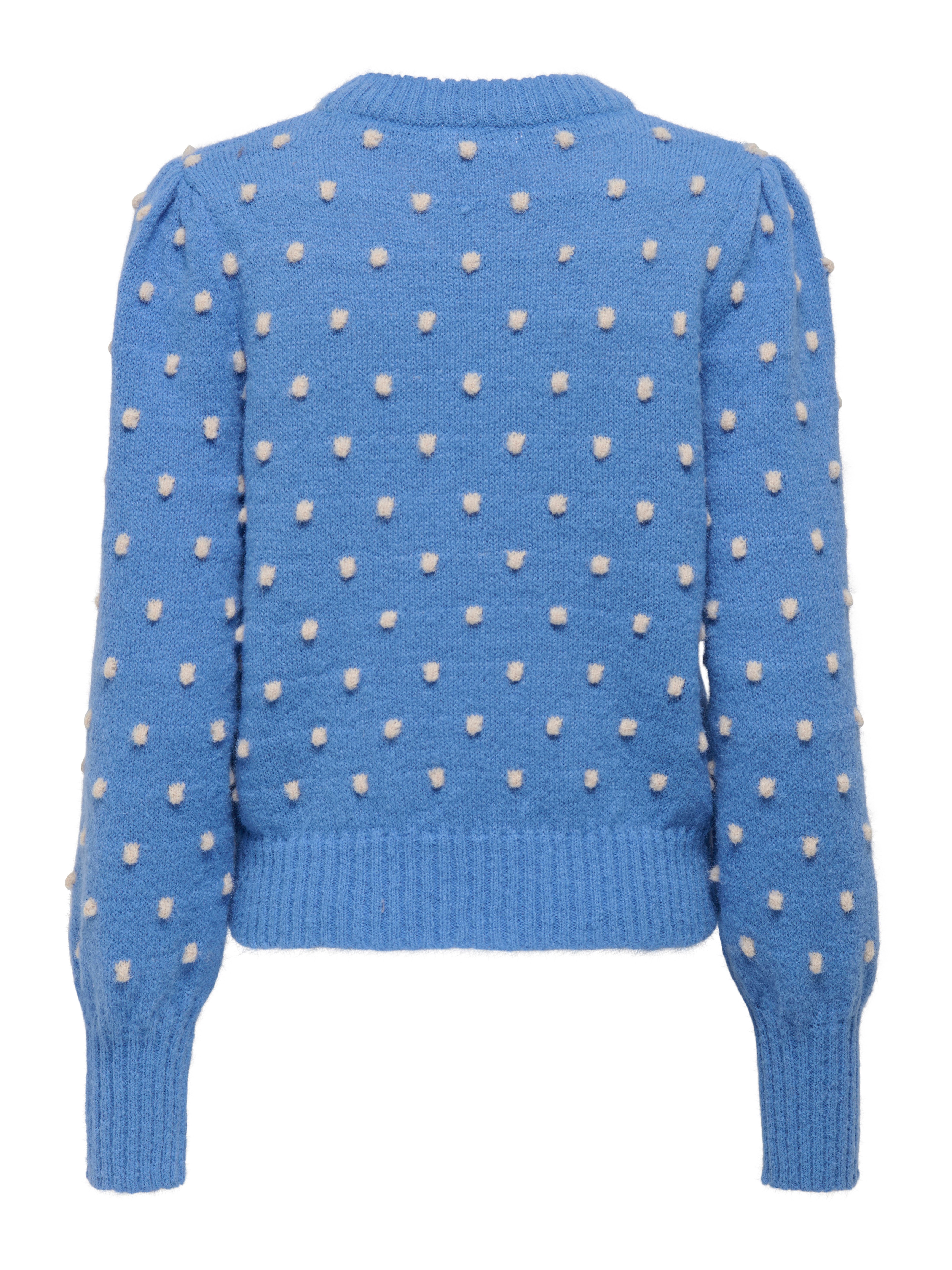 JDY Rundhalspullover JDYSIGRID LIFE L/S ON PUFF PULL KNT NOOS in gepunkteter Optik