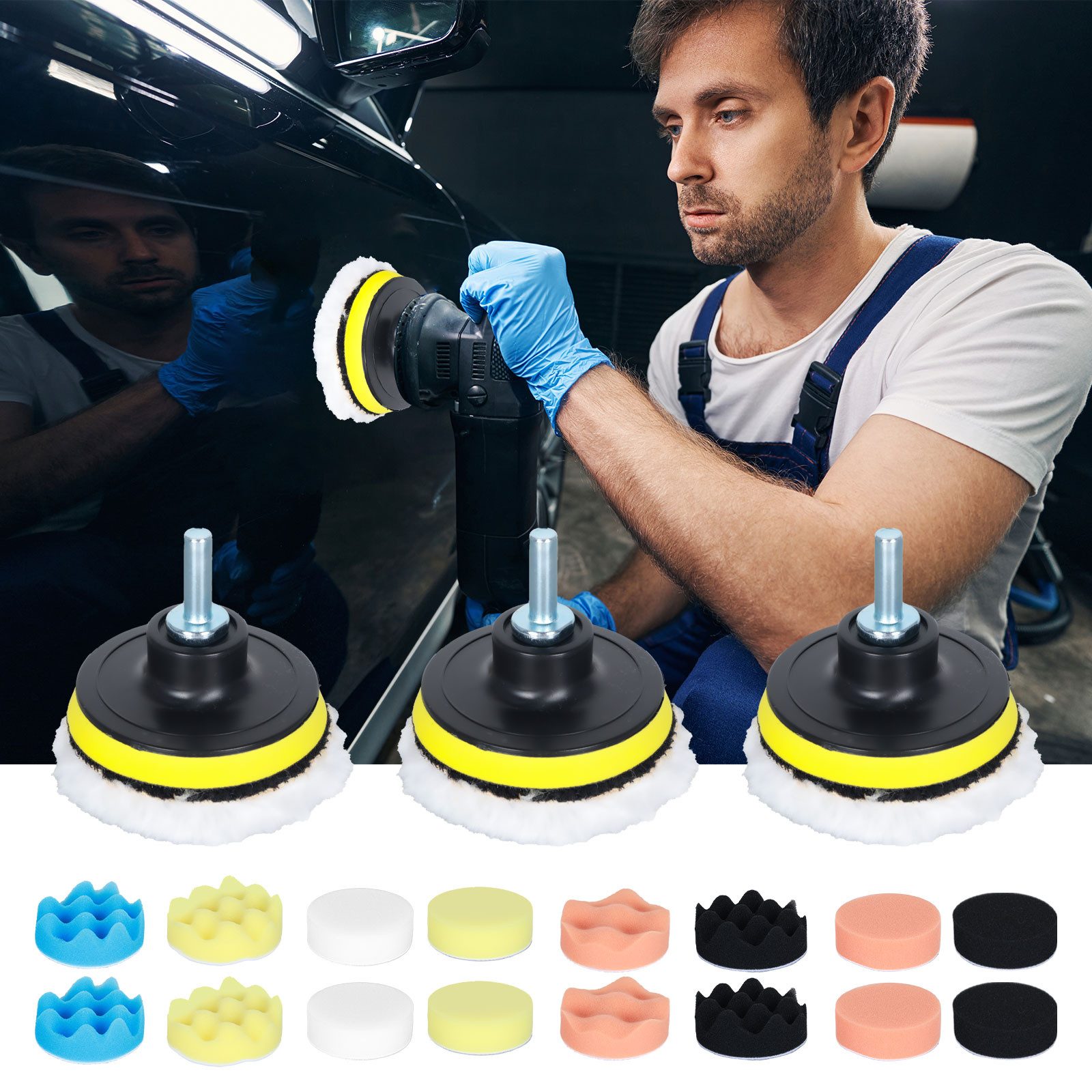 Hikity Polierpad 80mm Polierschwämme Pads, 25tlg Polieren Pad zum Polieren, Schleifen