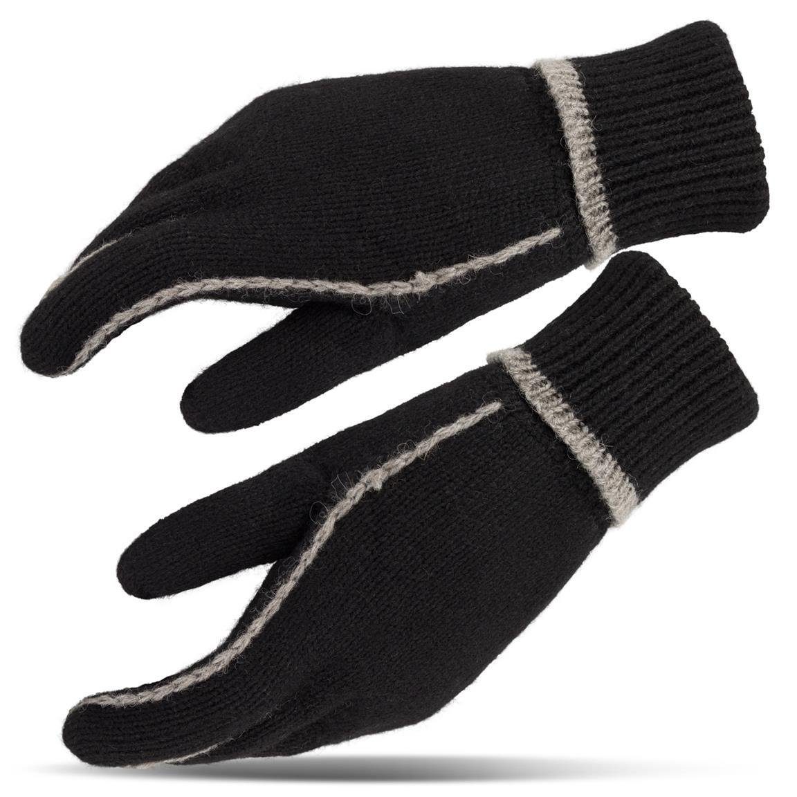 Strickhandschuhe Thinsulate Unisex Handschuhe 3M Wollhandschuhe Schwarz/Grau Tarjane