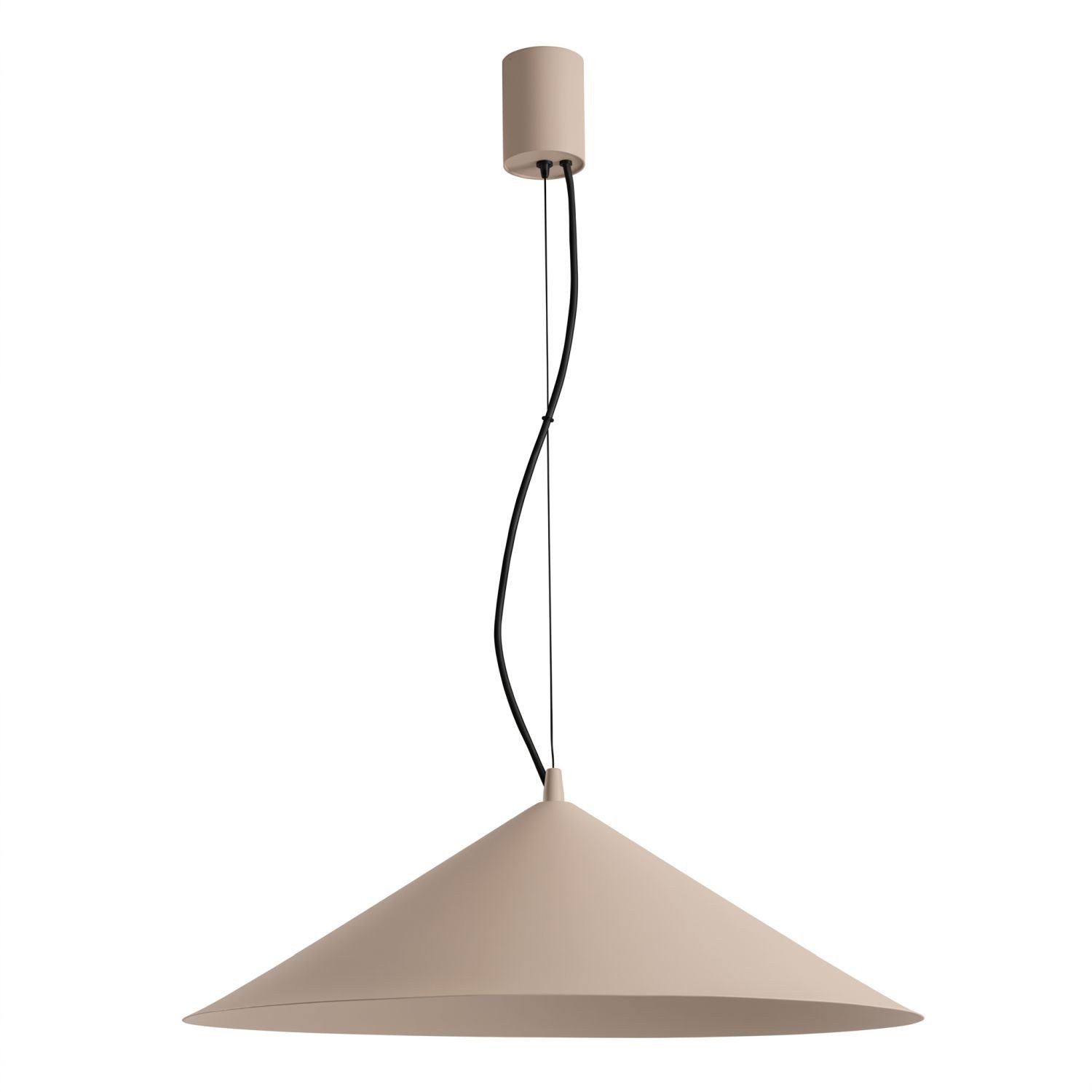 Licht-Erlebnisse Pendelleuchte INARI, LED fest integriert, Neutralweiß, LED Metall H: max. 200 cm rund D: 50 cm Taupe 4000 K 1186 lm Modern