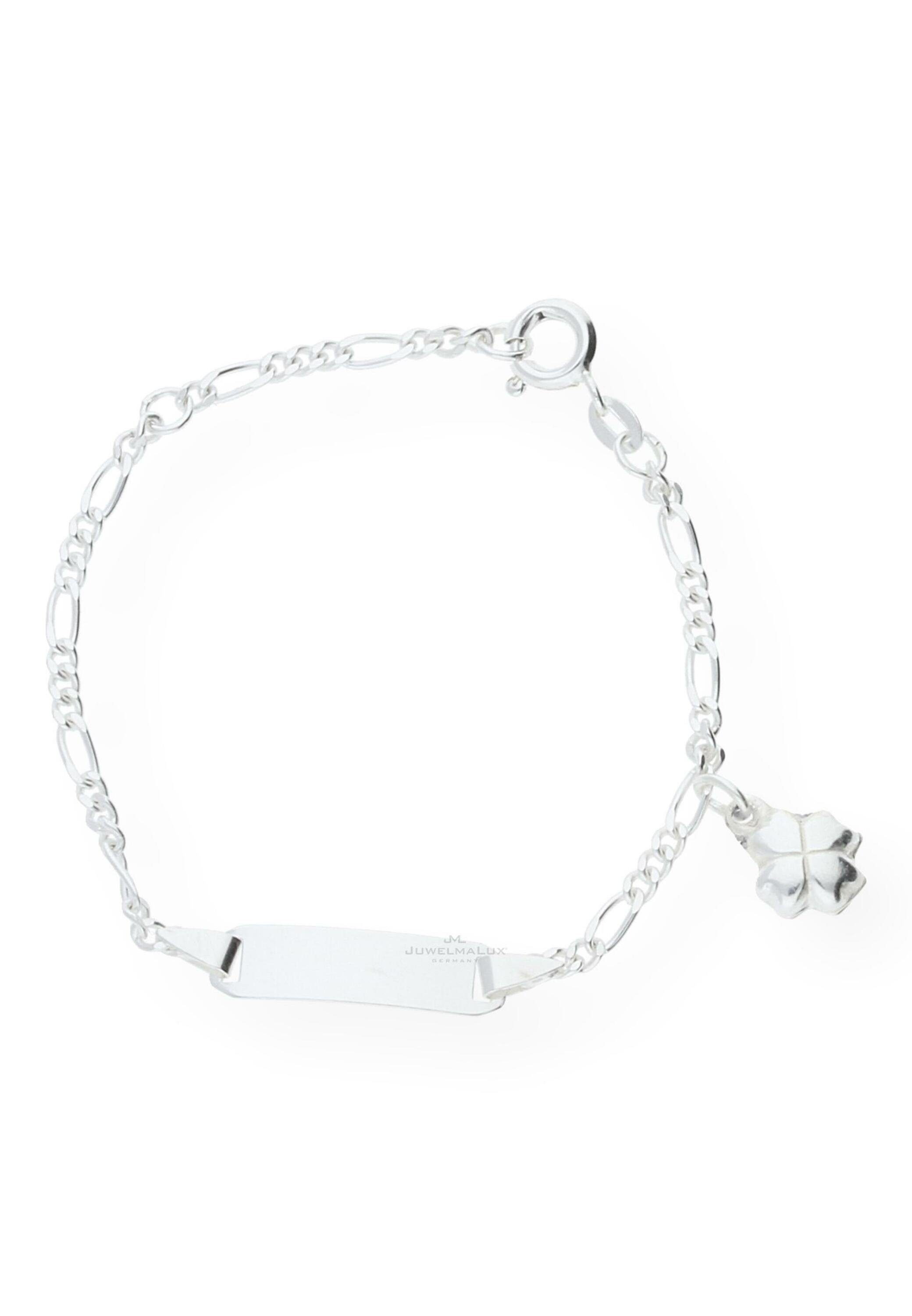 Silber (1-tlg), inkl. mit Gravurplatte Kleeblattanhänger JuwelmaLux Kinder-Armband Silberarmband 925/000, Silber Schmuckschachtel Kinder-Armband mit