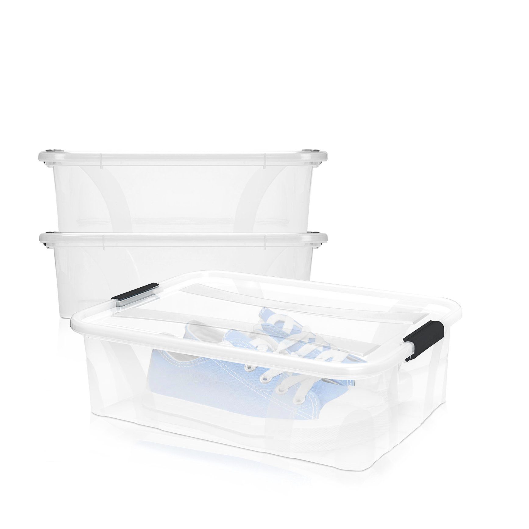 BigDean Aufbewahrungsbox 2x Stapelbox mit Deckel 7L + Clipverschluss Ordnun günstig online kaufen