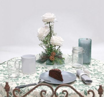 Gestecke Tischgesteck Kunstblumen Tischdeko künstliche Blumen 339 Rose, PassionMade, Höhe 32 cm, Tischdeko Blumengesteck künstlich