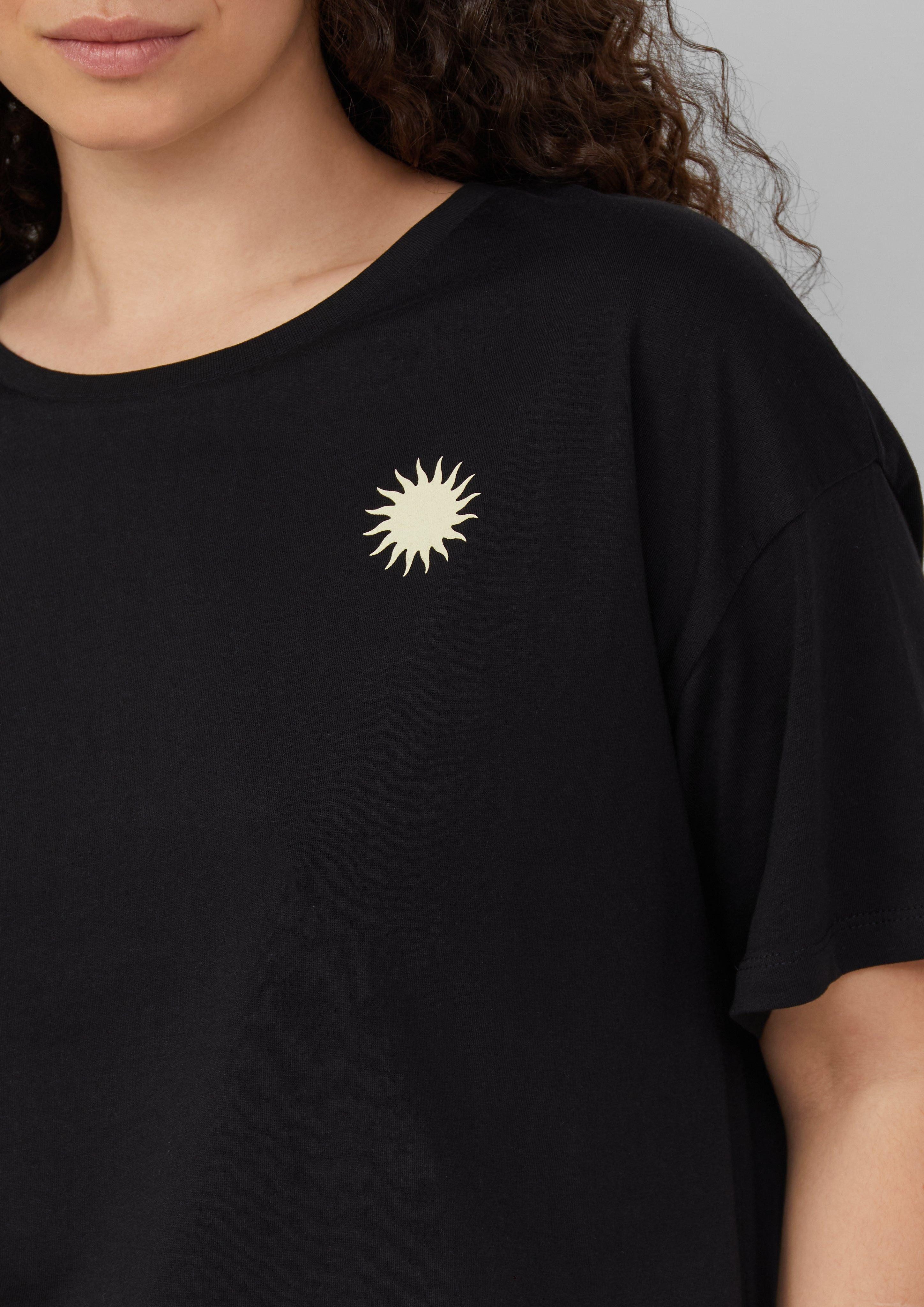 QS Kurzarmshirt Baumwollshirt mit Rückenprint günstig online kaufen