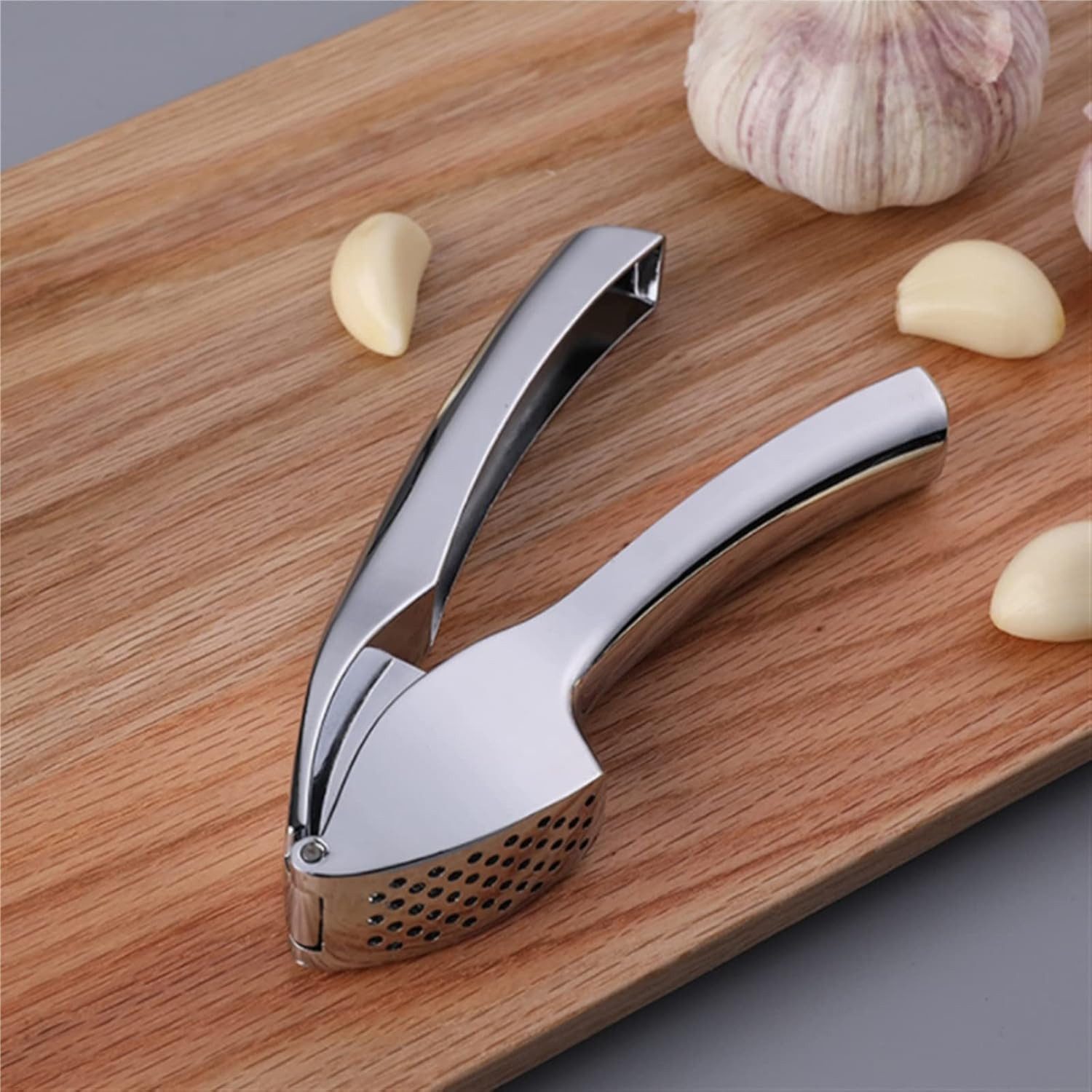 POPOLIC Knoblauchpresse Kartoffelstampfer - Zerkleinert Knoblauch & Ingwer Mühelos (1 St), Mahlen Küche Kochutensilien - Extra Stark & Strapazierfähig