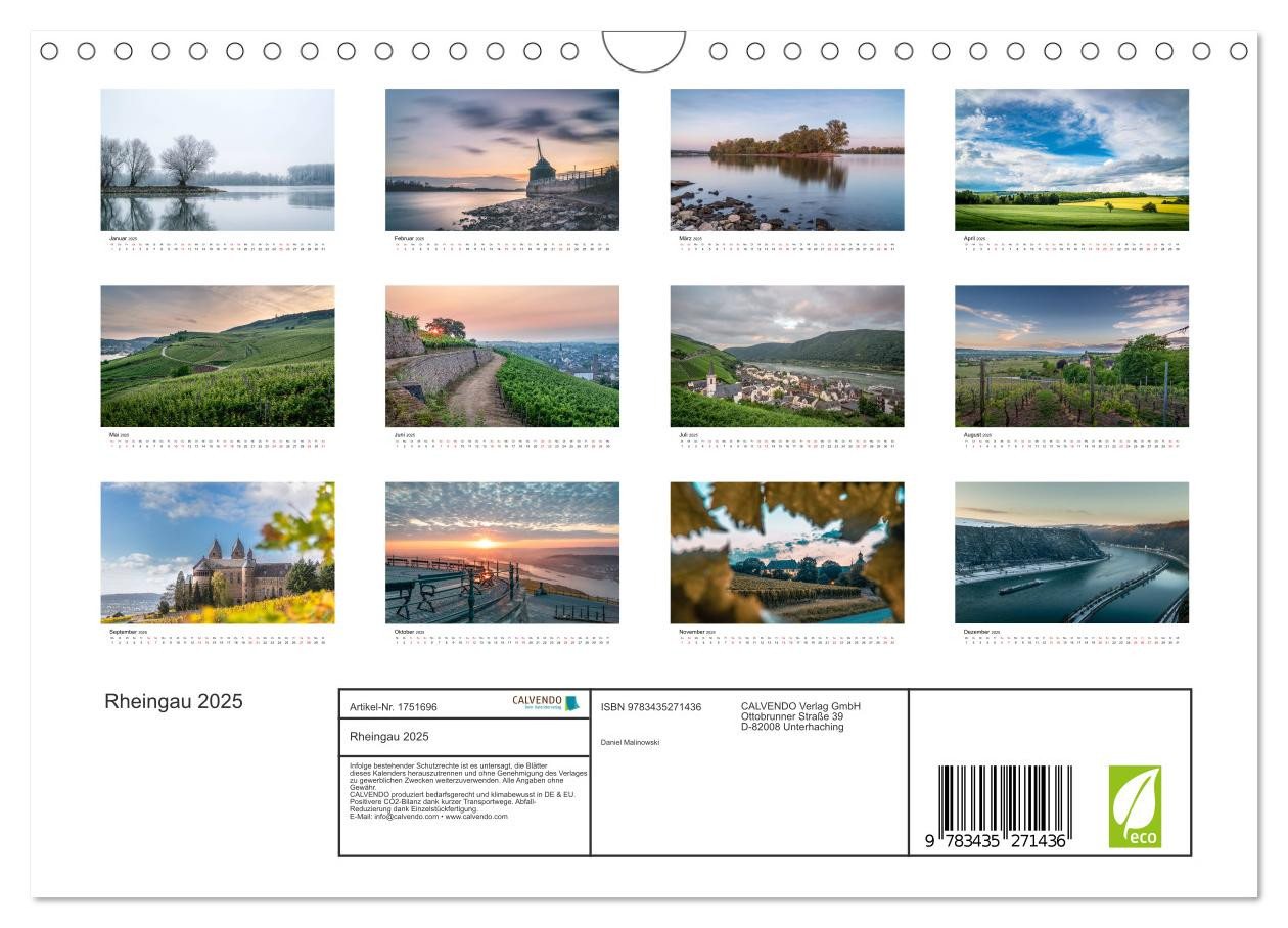 Thumbnail - CALVENDO Wandkalender Rheingau 2025 (Wandkalender 2025 DIN A4 quer), CALVENDO Monatskalender