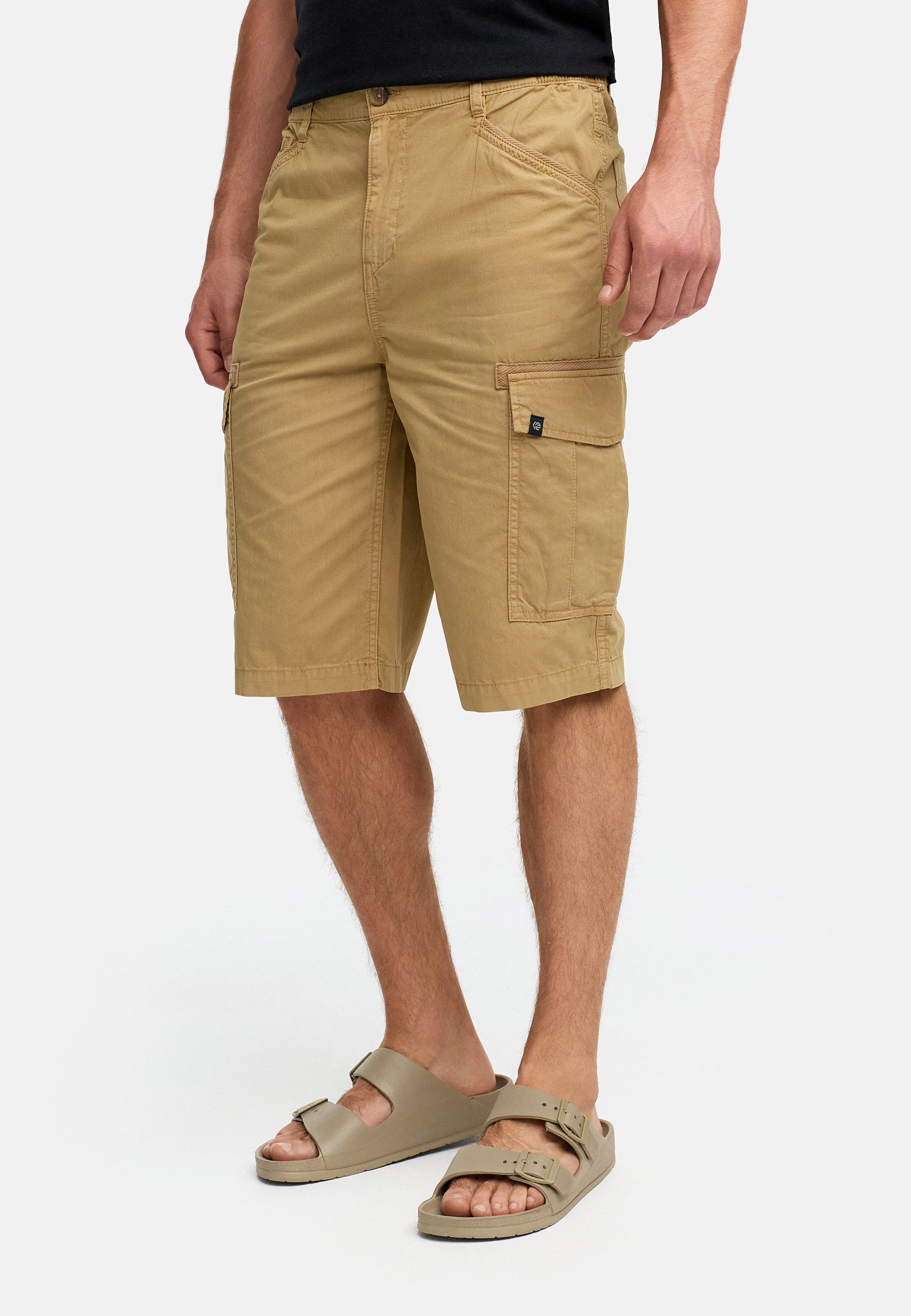 Indicode Cargoshorts Herren INNadim Cargoshorts aus Baumwolle mit elastischen Einsätzen am Bund für eine flexible Passform