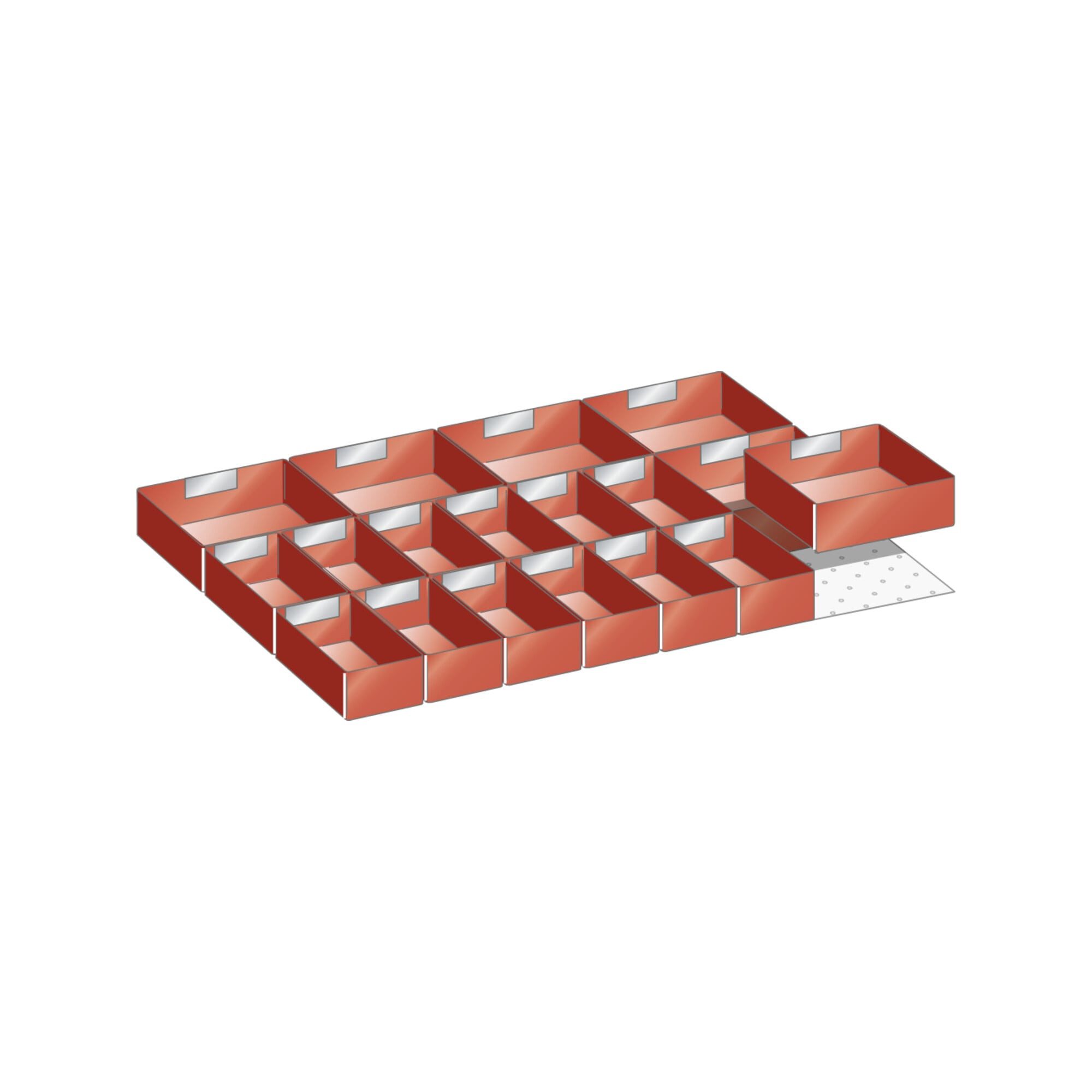 LISTA Werkstattwagen Lista Set Einsatzkästen 27x36E/36x27E (BxTxFH) 612x459x75 mm
