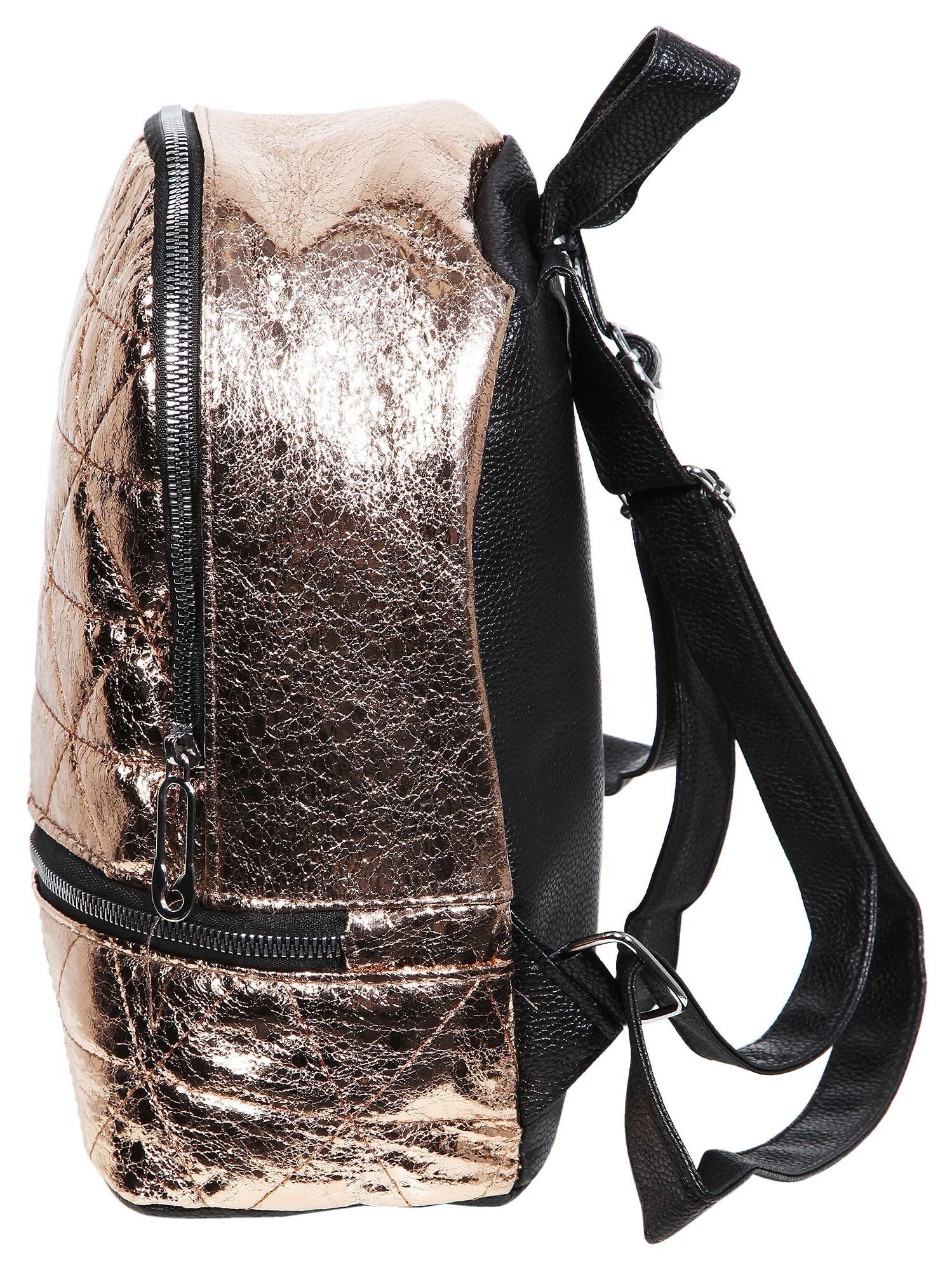 Cham Cham Rucksack Ranya Metallic Tasche Tragetasche aus Lederimitat