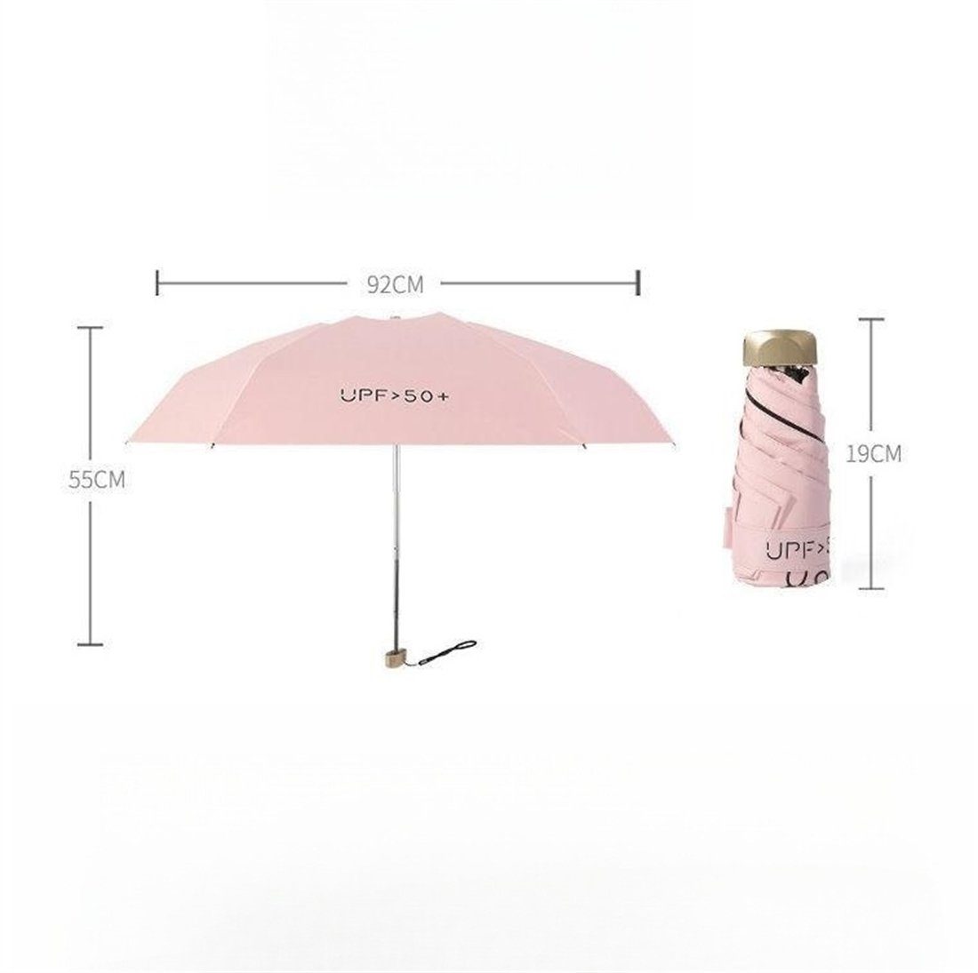 Taschenschirme Sonne sonnenschirm, schützt Regen damen YOOdy~ für und für Mini Taschenregenschirm UV-Schutz Auf-Zu vor Farbe winzig Regenschirm Schwarze klein Light unterwegs Ultra