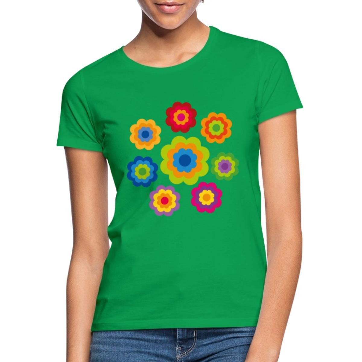 Spreadshirt T-Shirt 70er Jahre Hippie Flower günstig online kaufen