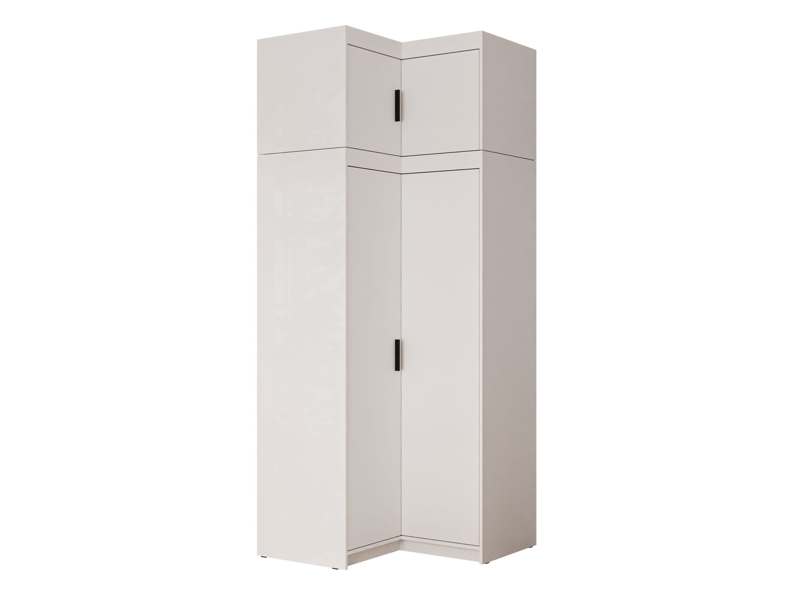 MIRJAN24 Kleiderschrank Elena 2D + Schrankaufsatz (mit vier Drehtüren) Kleiderstange, 98x98x246 cm