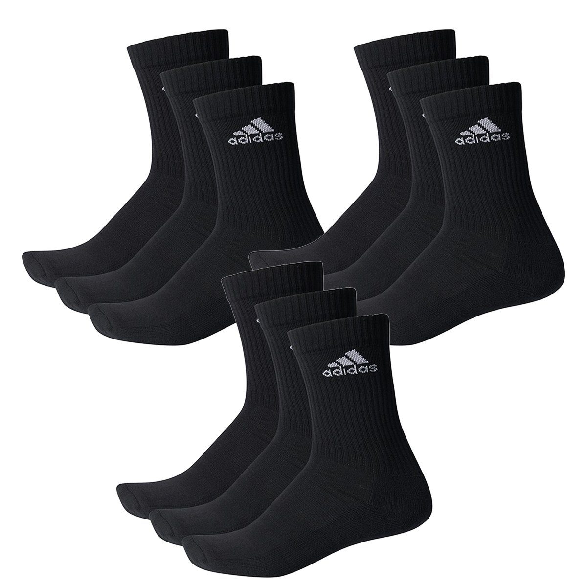 adidas Performance Socken 3S CUSHIONED CREW 9P (9-Paar) Black