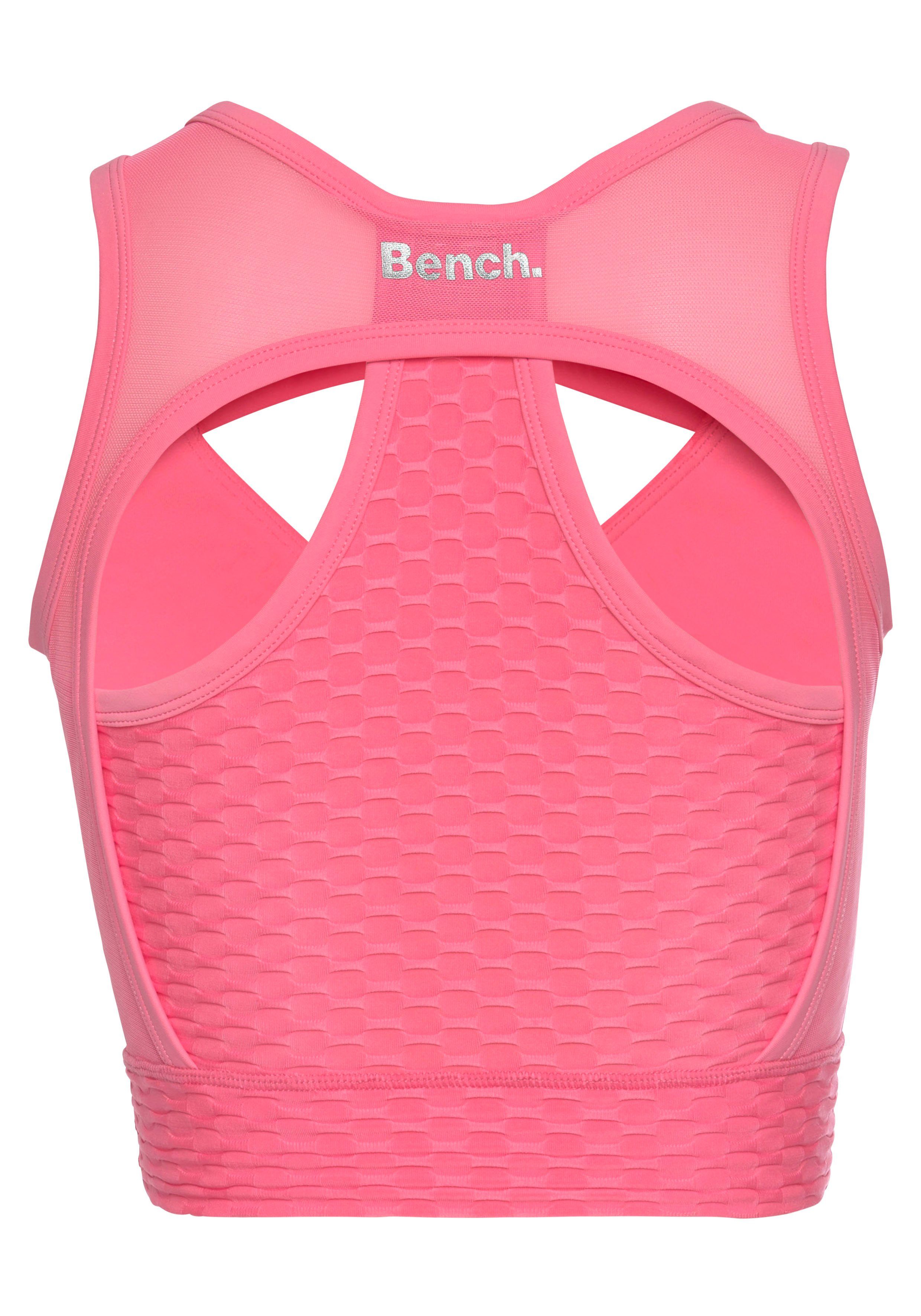 Bench. Funktionsshirt mit Wabendesign und pink Mesheinsatz