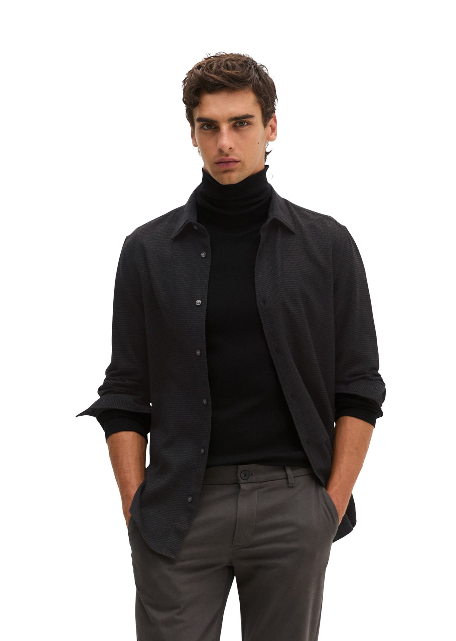 Marc O'Polo Langarmhemd aus Bio-Baumwolle mit TENCEL™ Lyocell