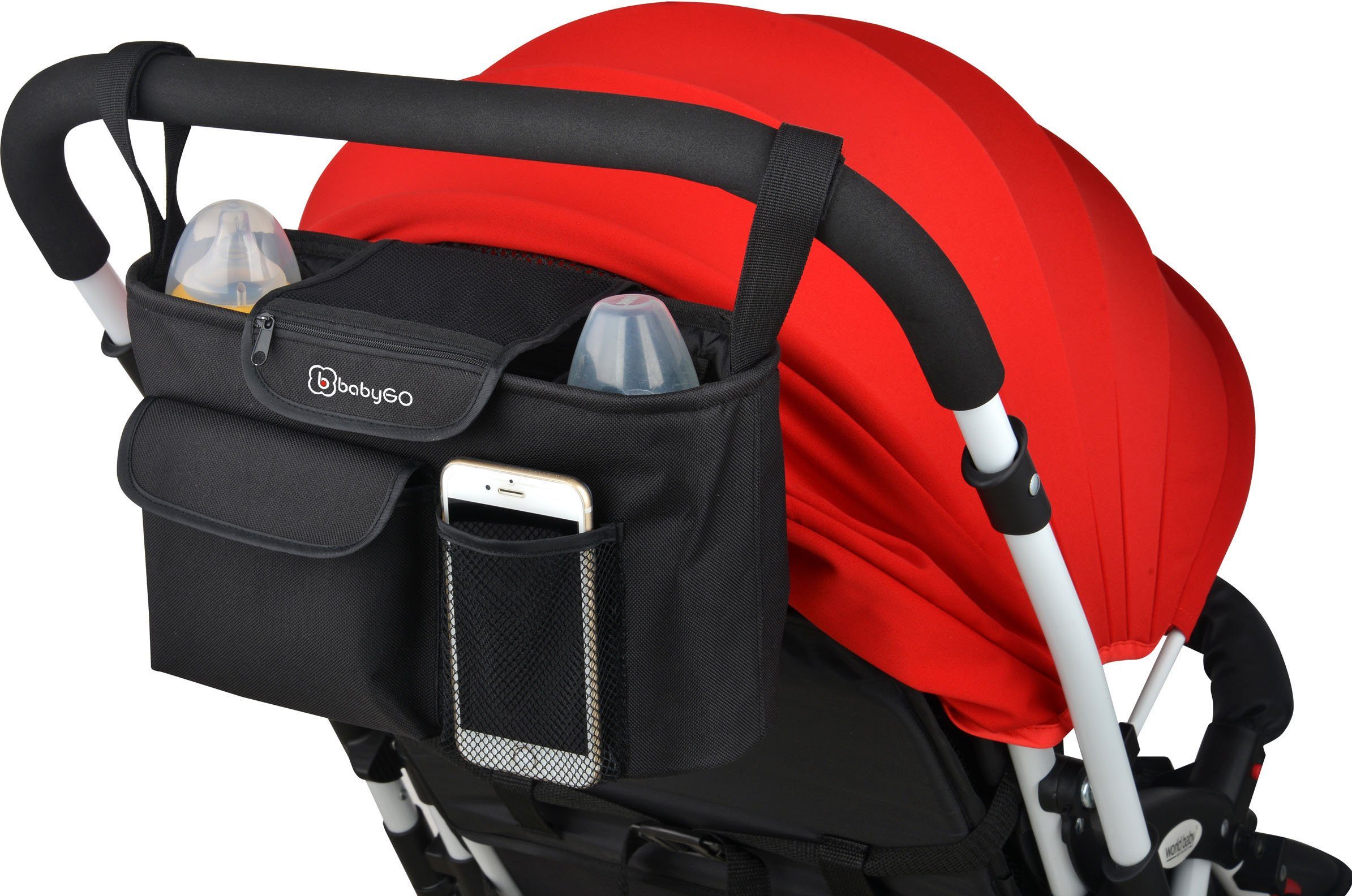 BabyGo Kinderwagen-Tasche Kinderwagen Organizer, für Kinderwagen, Sportwagen, Buggy