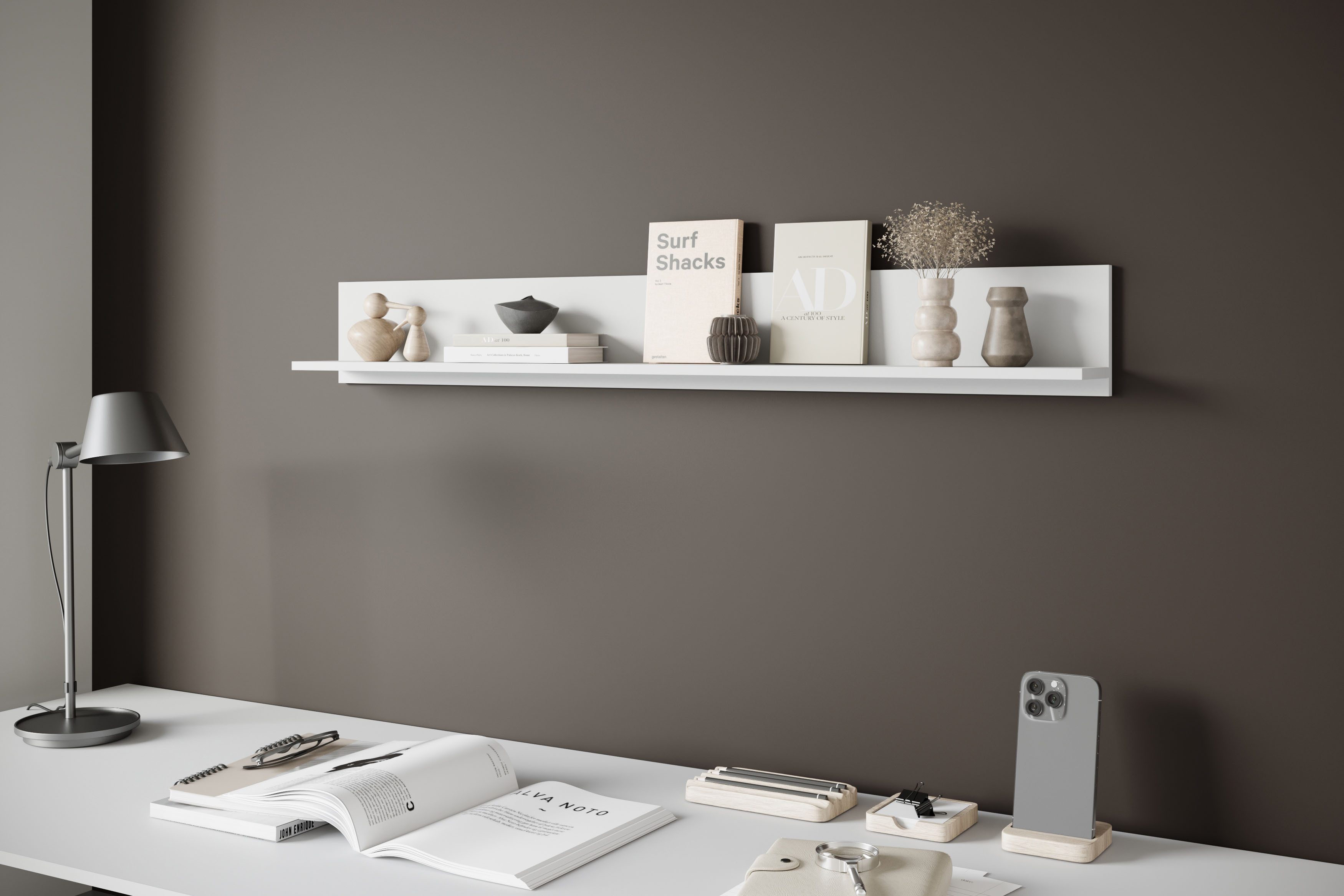 Home affaire Wandboard Wandregal Vera, 1-tlg., ideal für Deko & Bücher, 138x23x18 cm, hängend