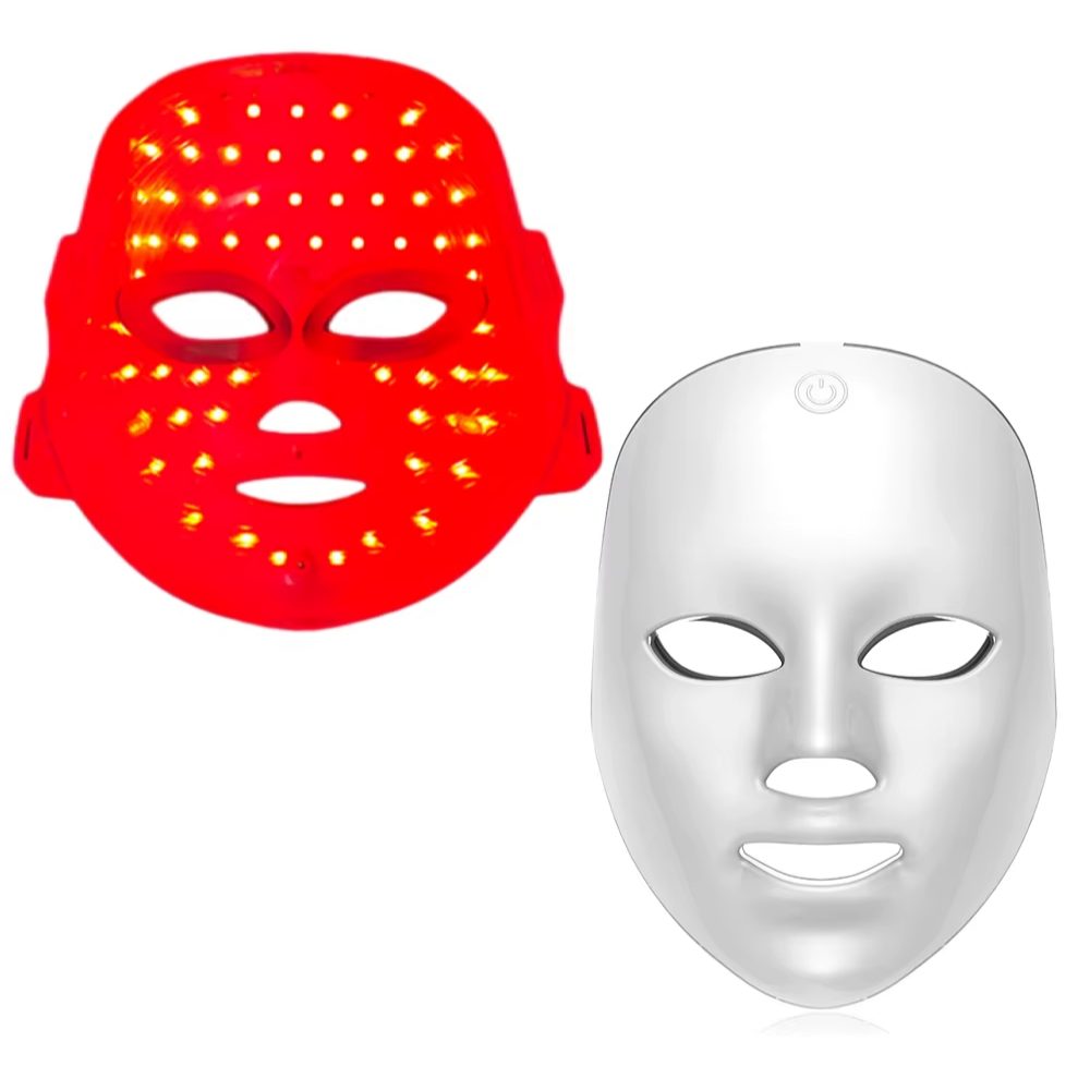 Foreverlily LED-Gesichtsmaske Wiederaufladbare, LED-Photon-Schönheitsmaske, Hautpflege, Kabellose Nutzung, Sanfte LED-Lichttherapie