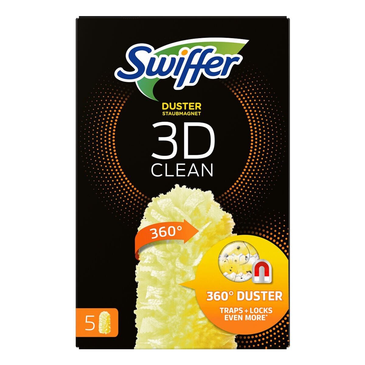 Swiffer Staubwischer 360°, 5er Nachfüllpack Staubmagnet-Tücher